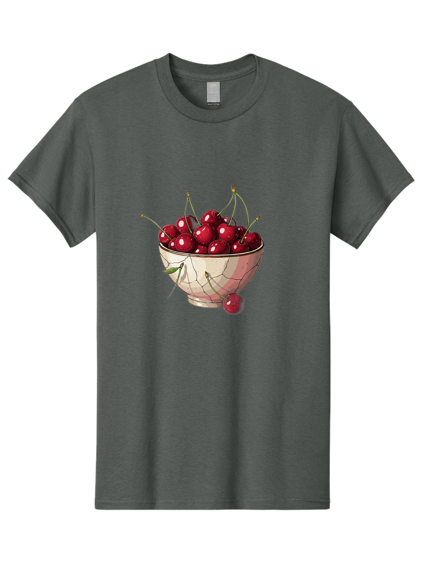 Cherries-In-Bowl-1 Men'S Graphic Tee, 100% Cotton, Comfortable Casual Summer Wear, Machine Washable, Vintage Camera, Old Camera, Antique Camera, Black Camera, Classic Photography, Photography Equipment, Nostalgic Device, Film Camera, Bah732