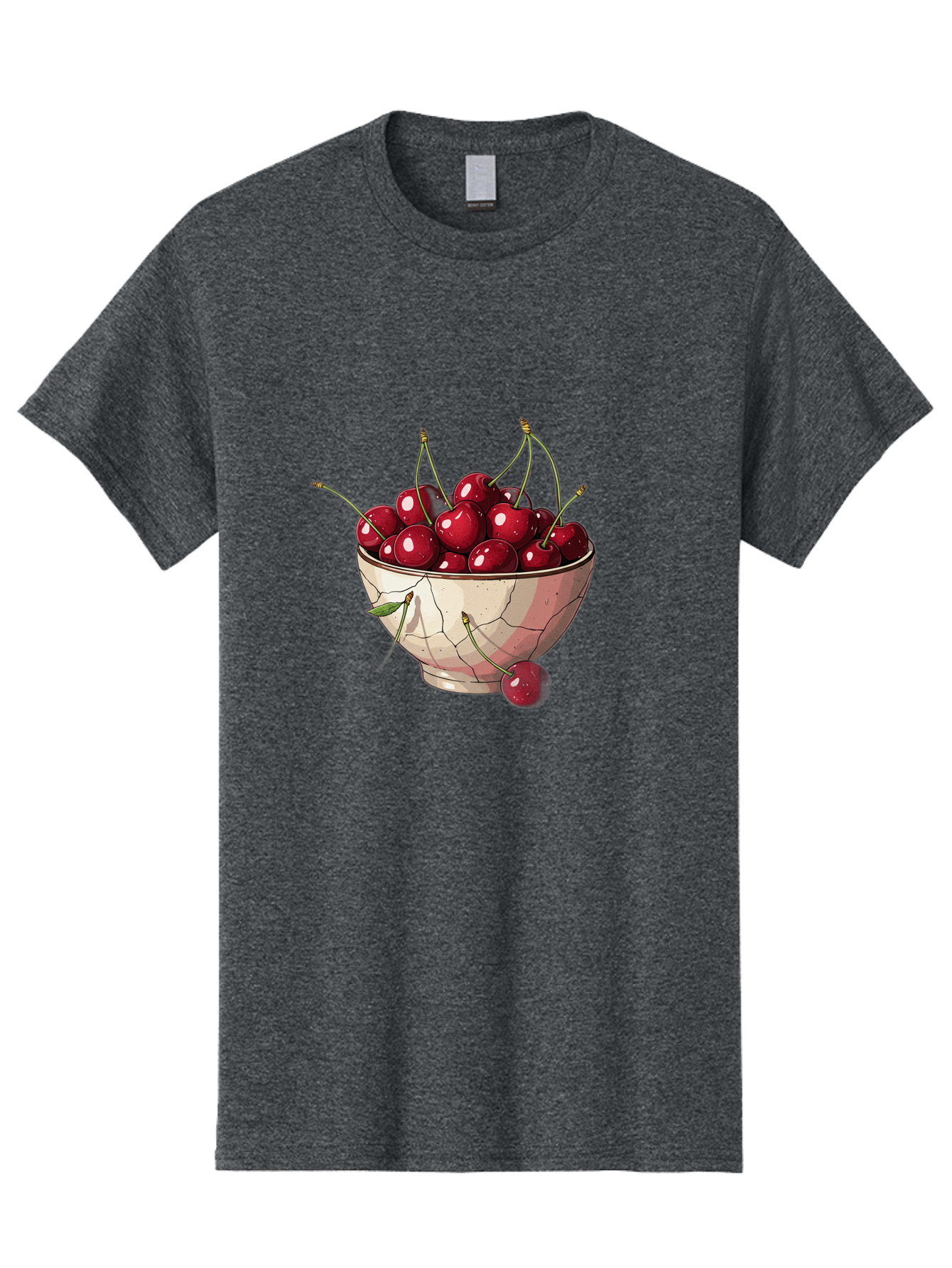 Cherries-In-Bowl-1 Men'S Graphic Tee, 100% Cotton, Comfortable Casual Summer Wear, Machine Washable, Vintage Camera, Old Camera, Antique Camera, Black Camera, Classic Photography, Photography Equipment, Nostalgic Device, Film Camera, Bah732