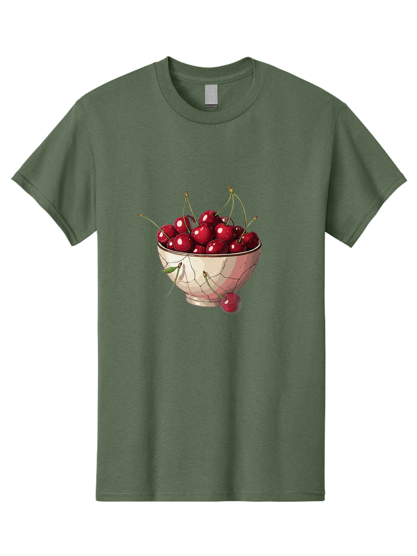 Cherries-In-Bowl-1 Men'S Graphic Tee, 100% Cotton, Comfortable Casual Summer Wear, Machine Washable, Vintage Camera, Old Camera, Antique Camera, Black Camera, Classic Photography, Photography Equipment, Nostalgic Device, Film Camera, Bah732