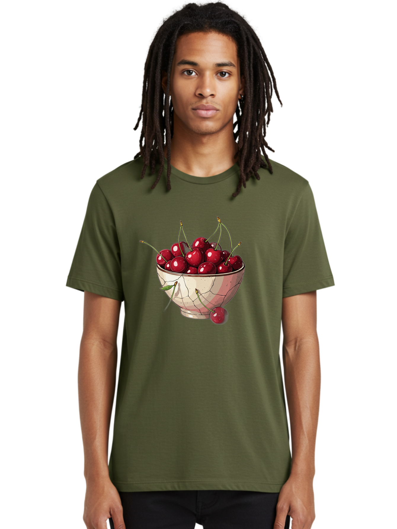 Cherries-In-Bowl-1 Men'S Graphic Tee, 100% Cotton, Comfortable Casual Summer Wear, Machine Washable, Vintage Camera, Old Camera, Antique Camera, Black Camera, Classic Photography, Photography Equipment, Nostalgic Device, Film Camera, Bah732