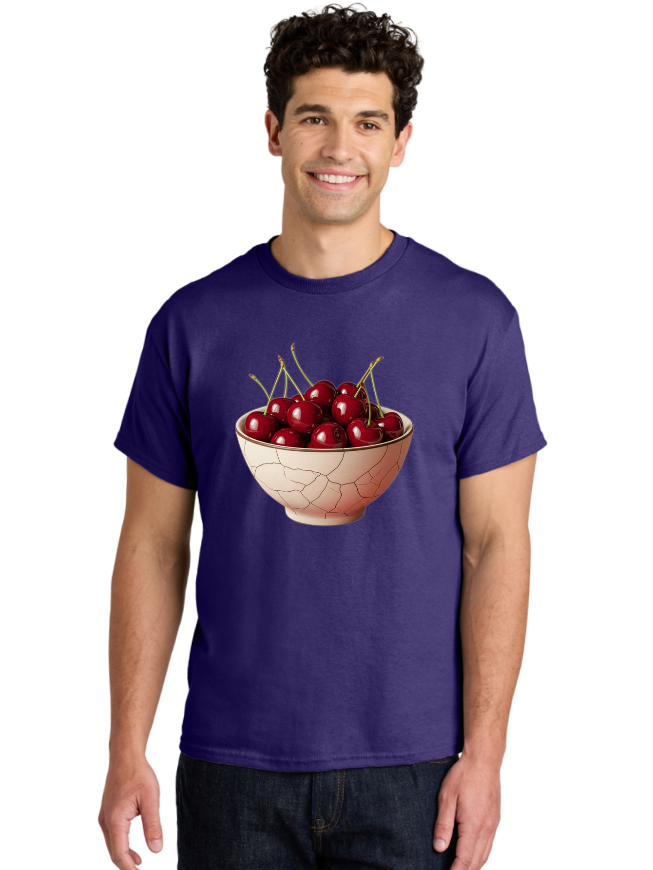 Cherries-In-Bowl-2 Men'S Graphic Tee, 100% Cotton, Comfortable Casual Summer Wear, Machine Washable, Vintage Camera, Old Camera, Antique Camera, Black Camera, Classic Photography, Photography Equipment, Nostalgic Device, Film Camera, Bah733