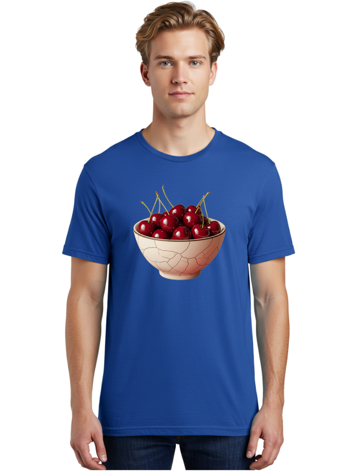 Cherries-In-Bowl-2 Men'S Graphic Tee, 100% Cotton, Comfortable Casual Summer Wear, Machine Washable, Vintage Camera, Old Camera, Antique Camera, Black Camera, Classic Photography, Photography Equipment, Nostalgic Device, Film Camera, Bah733