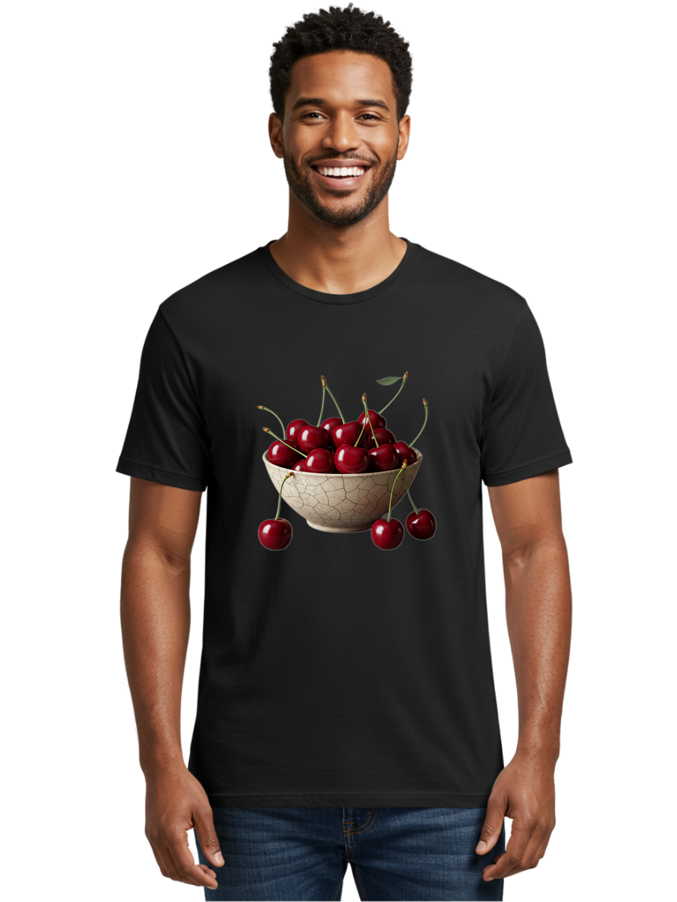 Cherries-In-Bowl Men'S Graphic Tee, 100% Cotton, Comfortable Casual Summer Wear, Machine Washable, Vintage Camera, Old Camera, Antique Camera, Black Camera, Classic Photography, Photography Equipment, Nostalgic Device, Film Camera, Camera Art Bah734