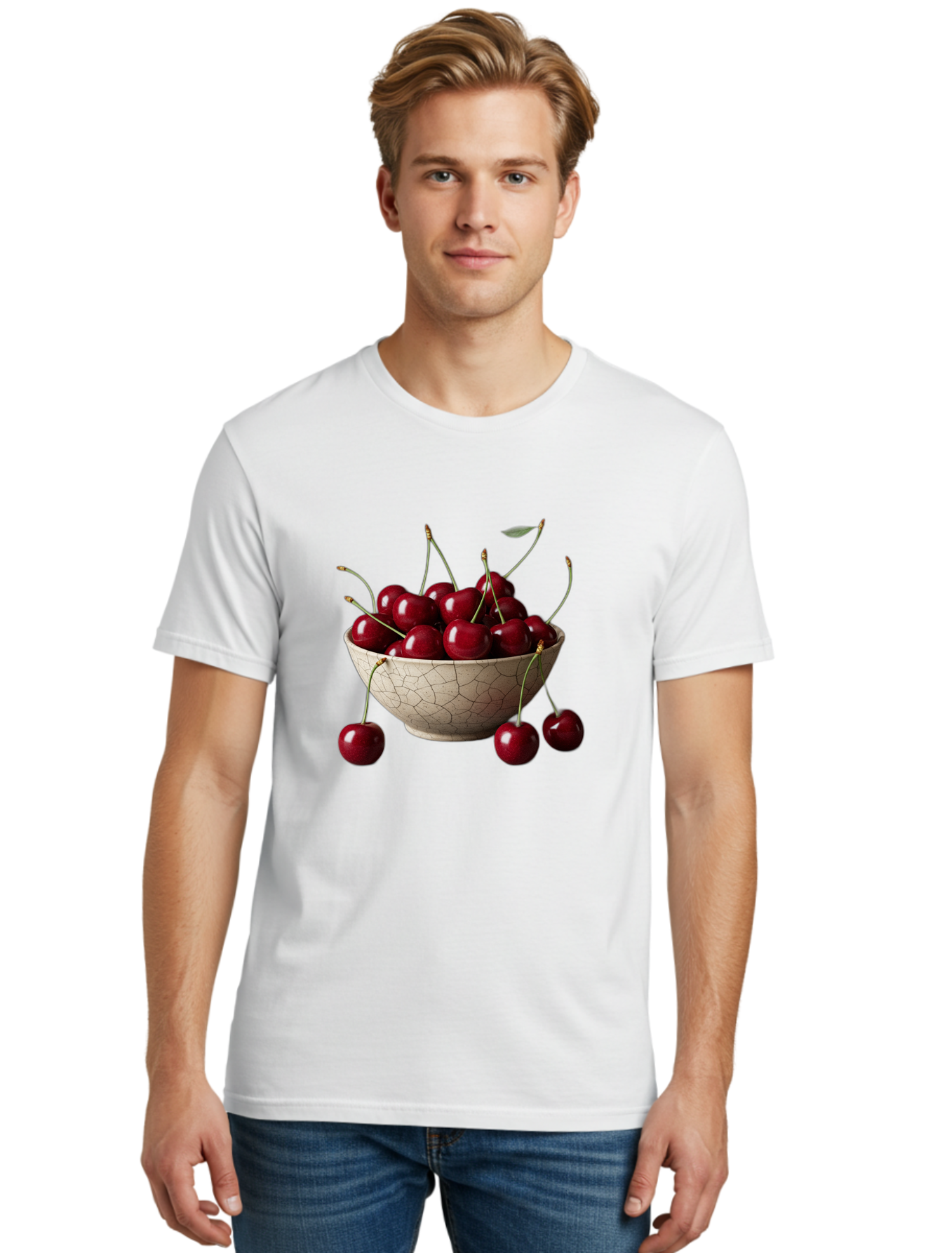 Cherries-In-Bowl Men'S Graphic Tee, 100% Cotton, Comfortable Casual Summer Wear, Machine Washable, Vintage Camera, Old Camera, Antique Camera, Black Camera, Classic Photography, Photography Equipment, Nostalgic Device, Film Camera, Camera Art Bah734