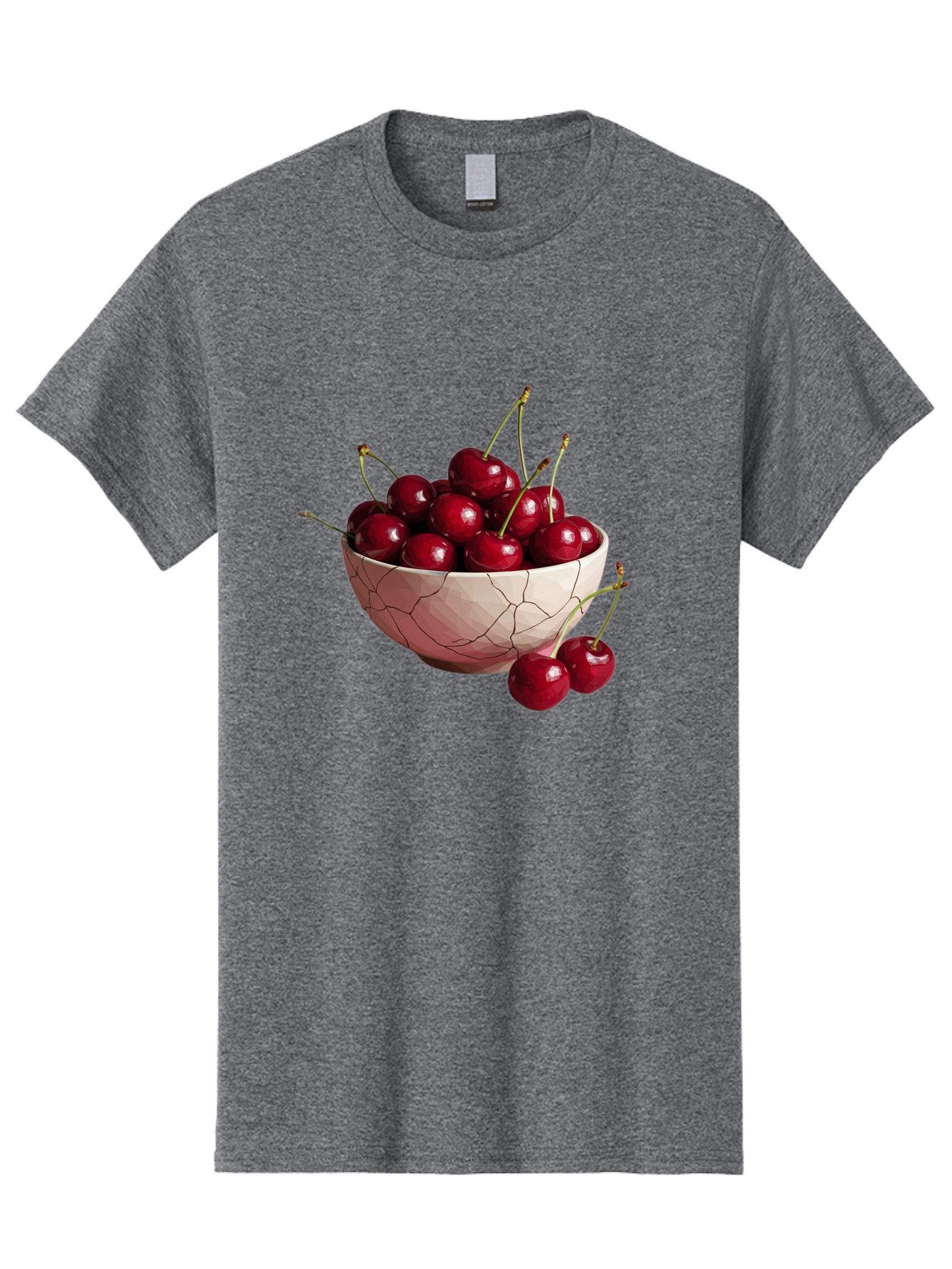 Cherries-In-Cracked-Bowl-1 Men'S Graphic Tee, 100% Cotton, Comfortable Casual Summer Wear, Machine Washable, Vintage Camera, Old Camera, Antique Camera, Black Camera, Classic Photography, Photography Equipment, Nostalgic Device, Film Camera, Bah736