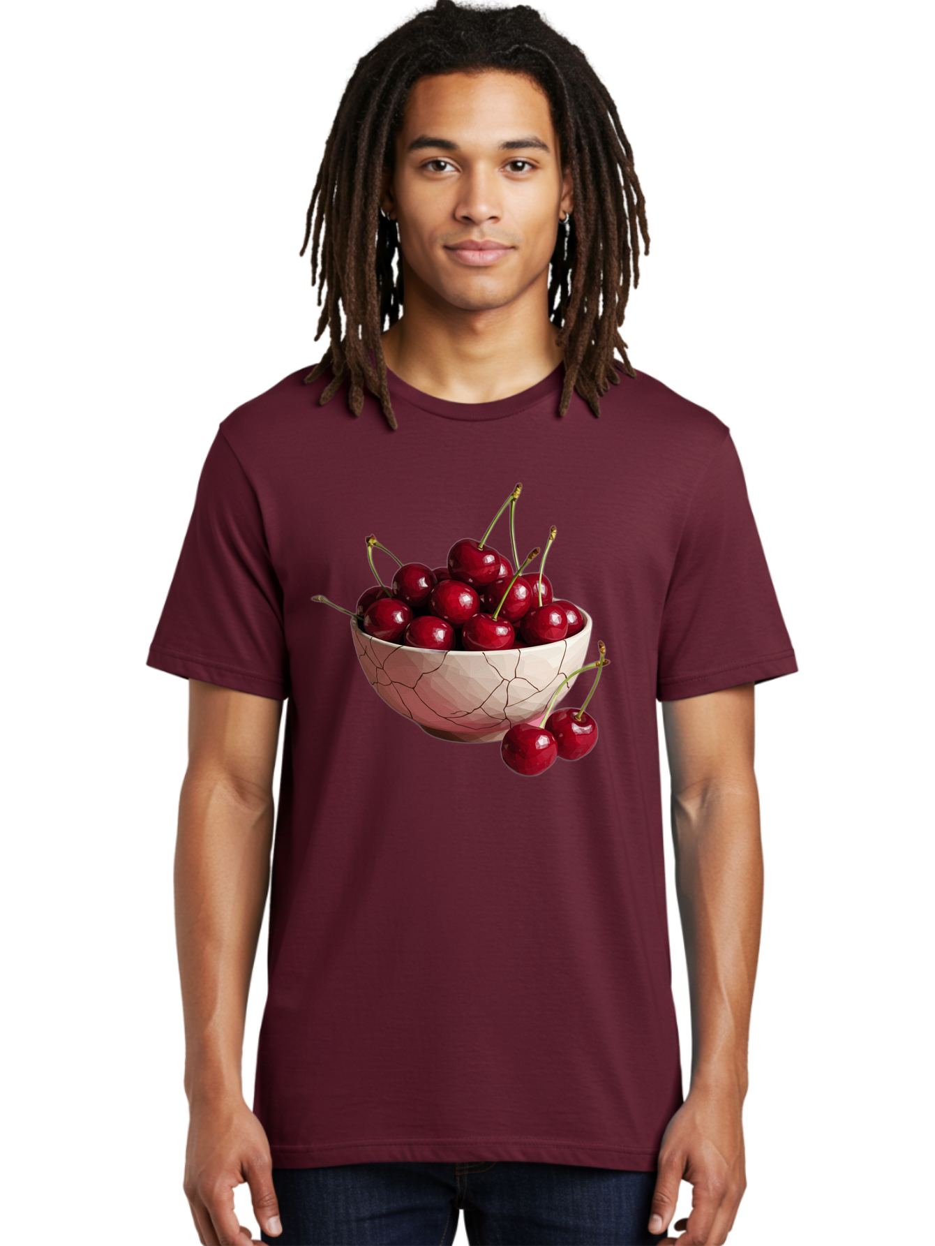 Cherries-In-Cracked-Bowl-1 Men'S Graphic Tee, 100% Cotton, Comfortable Casual Summer Wear, Machine Washable, Vintage Camera, Old Camera, Antique Camera, Black Camera, Classic Photography, Photography Equipment, Nostalgic Device, Film Camera, Bah736