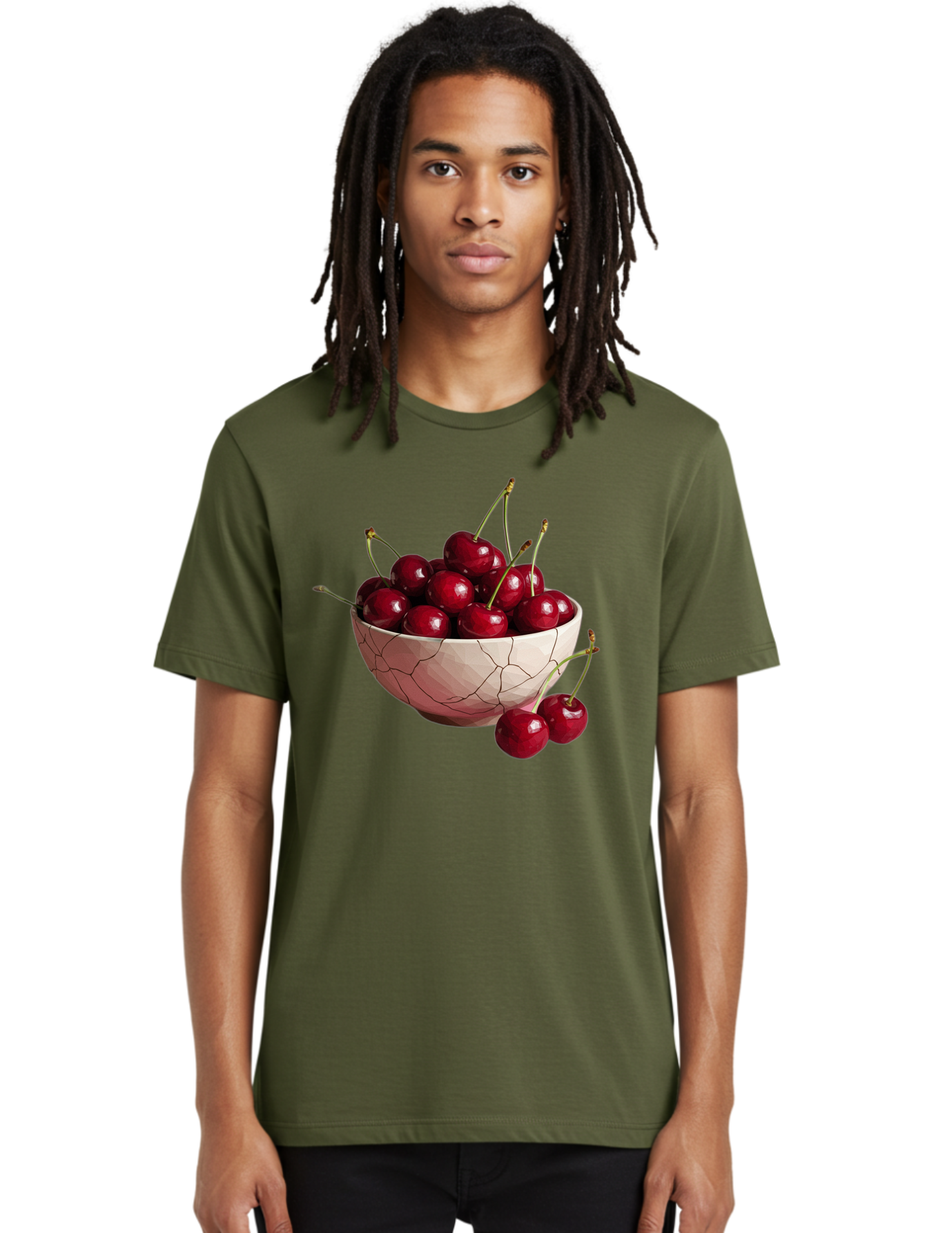 Cherries-In-Cracked-Bowl-1 Men'S Graphic Tee, 100% Cotton, Comfortable Casual Summer Wear, Machine Washable, Vintage Camera, Old Camera, Antique Camera, Black Camera, Classic Photography, Photography Equipment, Nostalgic Device, Film Camera, Bah736