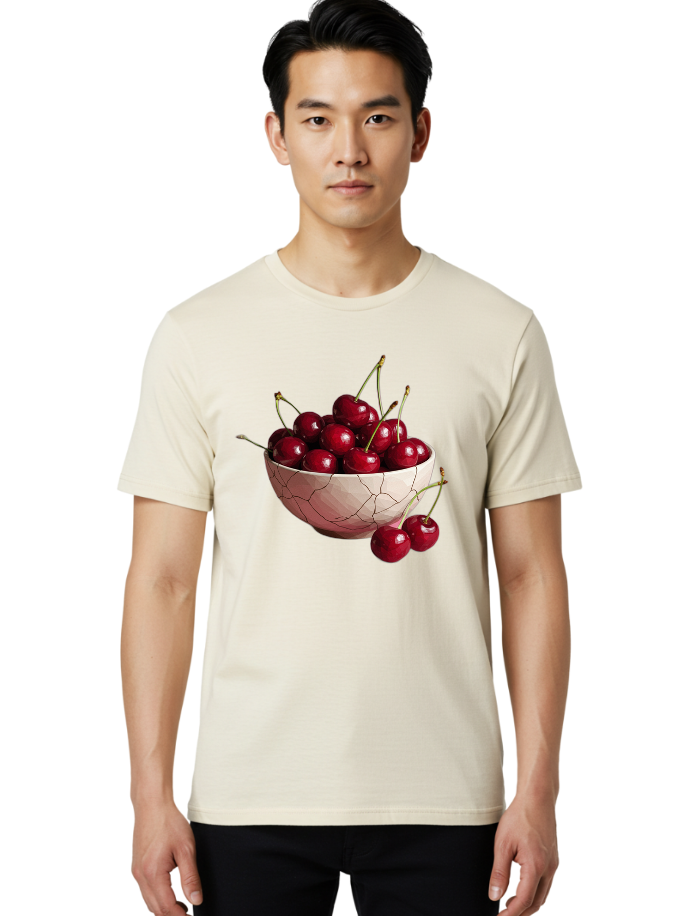 Cherries-In-Cracked-Bowl-1 Men'S Graphic Tee, 100% Cotton, Comfortable Casual Summer Wear, Machine Washable, Vintage Camera, Old Camera, Antique Camera, Black Camera, Classic Photography, Photography Equipment, Nostalgic Device, Film Camera, Bah736