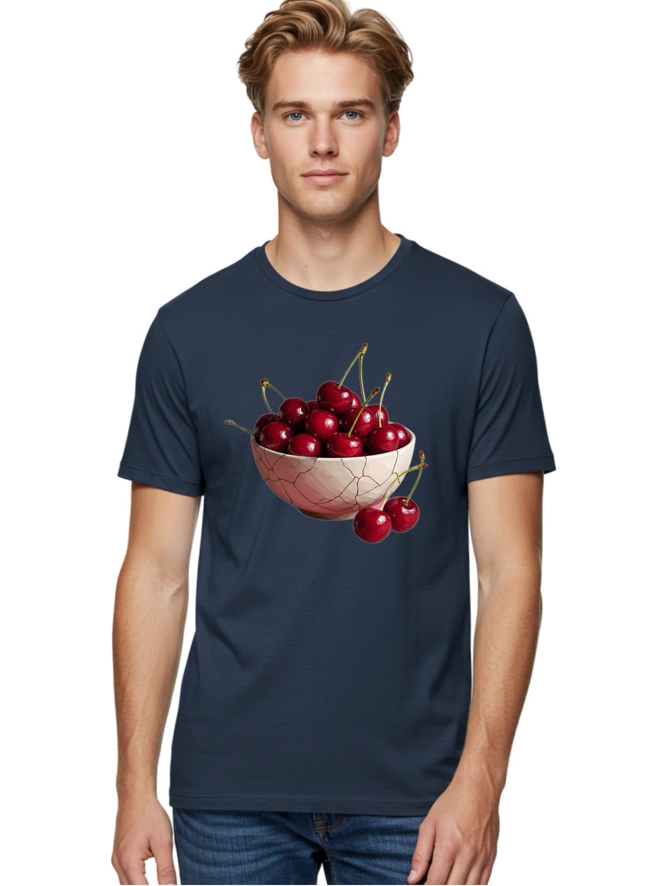 Cherries-In-Cracked-Bowl-1 Men'S Graphic Tee, 100% Cotton, Comfortable Casual Summer Wear, Machine Washable, Vintage Camera, Old Camera, Antique Camera, Black Camera, Classic Photography, Photography Equipment, Nostalgic Device, Film Camera, Bah736