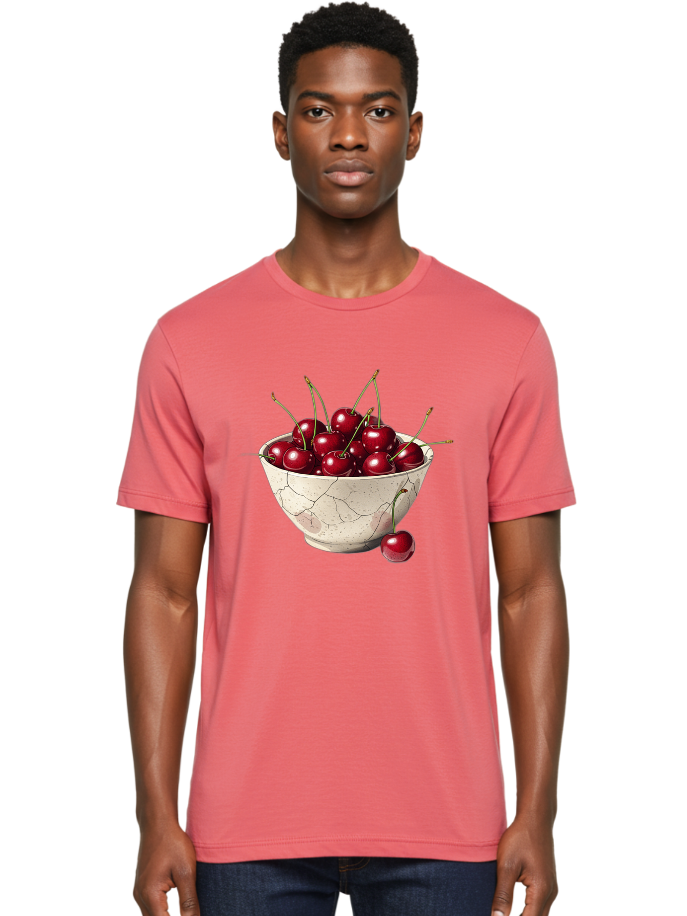 Cherries-In-Cracked-Bowl Men'S Graphic Tee, 100% Cotton, Comfortable Casual Summer Wear, Machine Washable, Vintage Camera, Old Camera, Antique Camera, Black Camera, Classic Photography, Photography Equipment, Nostalgic Device, Film Camera, Bah738