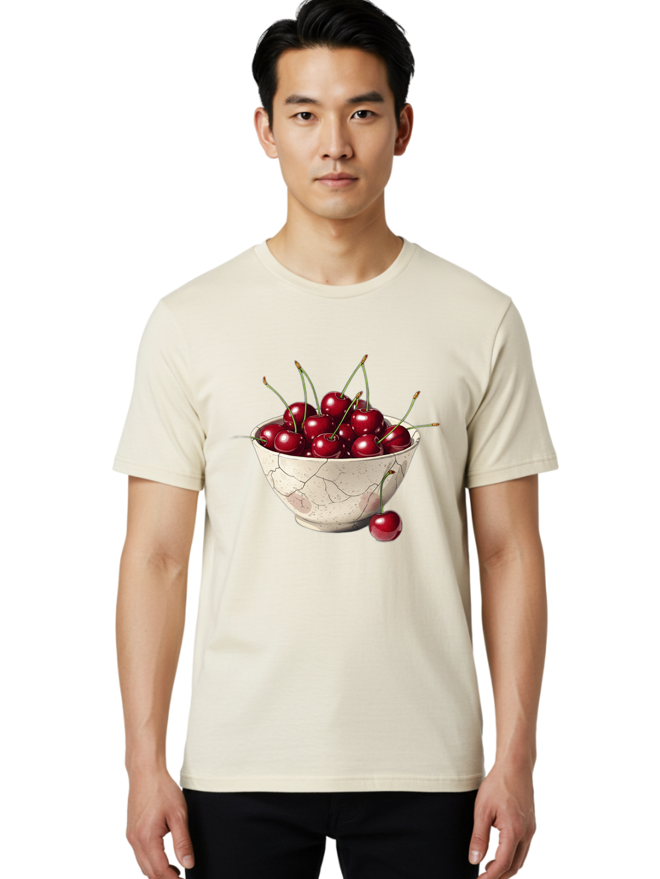 Cherries-In-Cracked-Bowl Men'S Graphic Tee, 100% Cotton, Comfortable Casual Summer Wear, Machine Washable, Vintage Camera, Old Camera, Antique Camera, Black Camera, Classic Photography, Photography Equipment, Nostalgic Device, Film Camera, Bah738