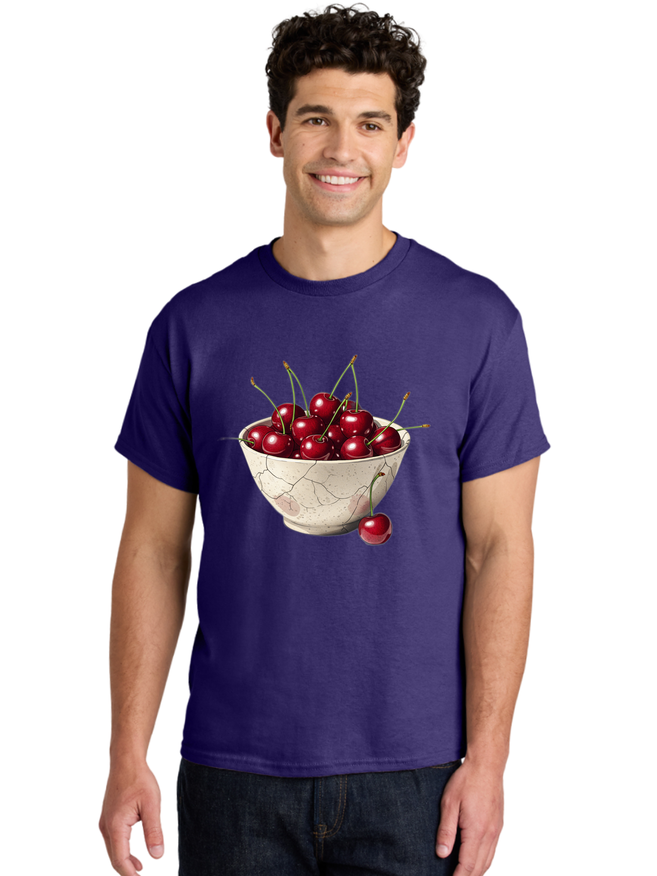 Cherries-In-Cracked-Bowl Men'S Graphic Tee, 100% Cotton, Comfortable Casual Summer Wear, Machine Washable, Vintage Camera, Old Camera, Antique Camera, Black Camera, Classic Photography, Photography Equipment, Nostalgic Device, Film Camera, Bah738
