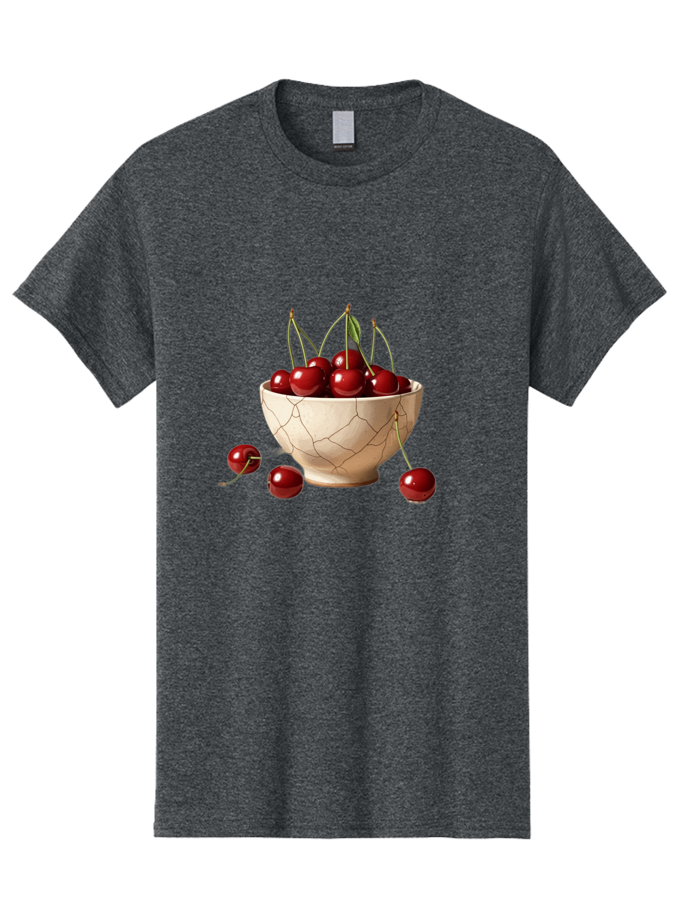 Cherries-In-Kintsugi-Bowl-1 Men'S Graphic Tee, 100% Cotton, Comfortable Casual Summer Wear, Machine Washable, Vintage Camera, Old Camera, Antique Camera, Black Camera, Classic Photography, Photography Equipment, Nostalgic Device, Film Camera, Bah739