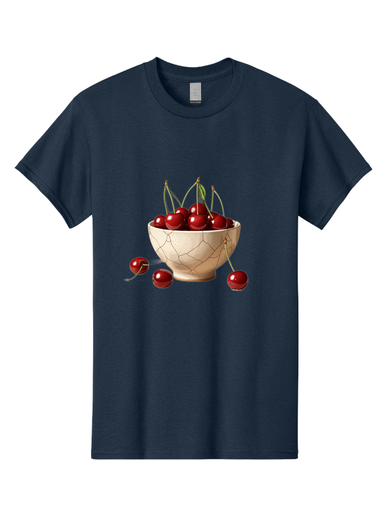 Cherries-In-Kintsugi-Bowl-1 Men'S Graphic Tee, 100% Cotton, Comfortable Casual Summer Wear, Machine Washable, Vintage Camera, Old Camera, Antique Camera, Black Camera, Classic Photography, Photography Equipment, Nostalgic Device, Film Camera, Bah739