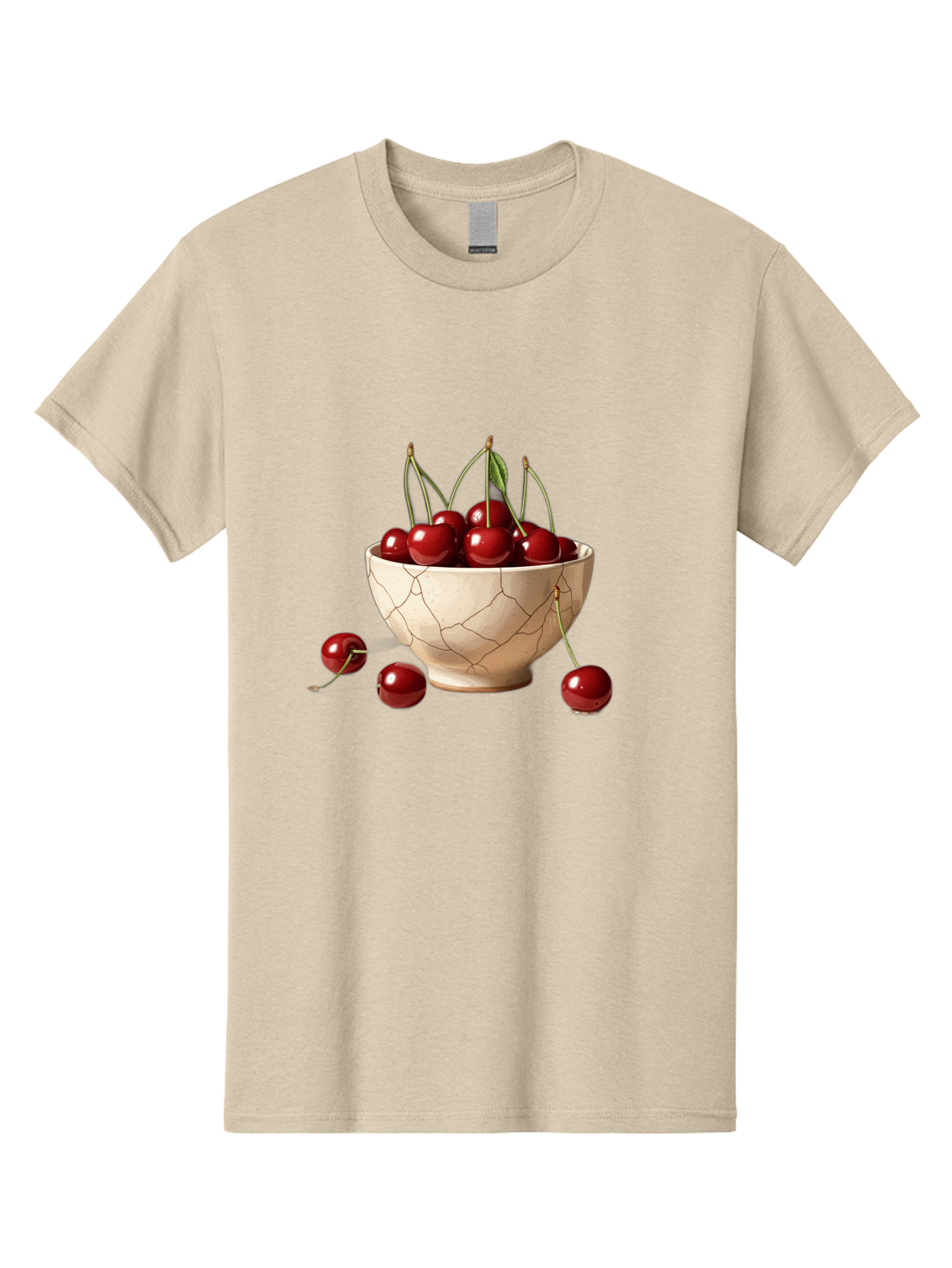 Cherries-In-Kintsugi-Bowl-1 Men'S Graphic Tee, 100% Cotton, Comfortable Casual Summer Wear, Machine Washable, Vintage Camera, Old Camera, Antique Camera, Black Camera, Classic Photography, Photography Equipment, Nostalgic Device, Film Camera, Bah739