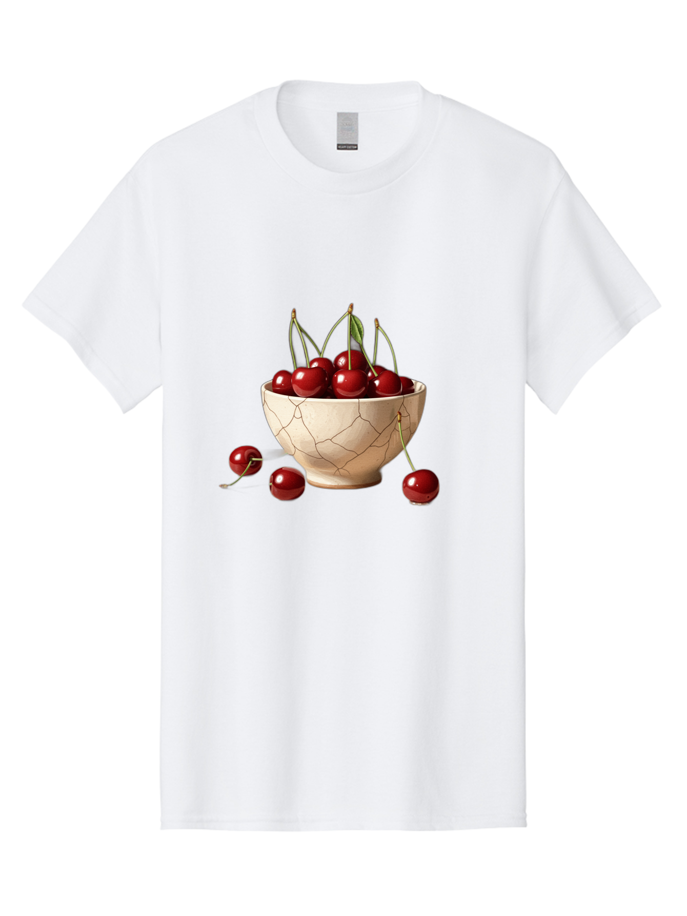 Cherries-In-Kintsugi-Bowl-1 Men'S Graphic Tee, 100% Cotton, Comfortable Casual Summer Wear, Machine Washable, Vintage Camera, Old Camera, Antique Camera, Black Camera, Classic Photography, Photography Equipment, Nostalgic Device, Film Camera, Bah739