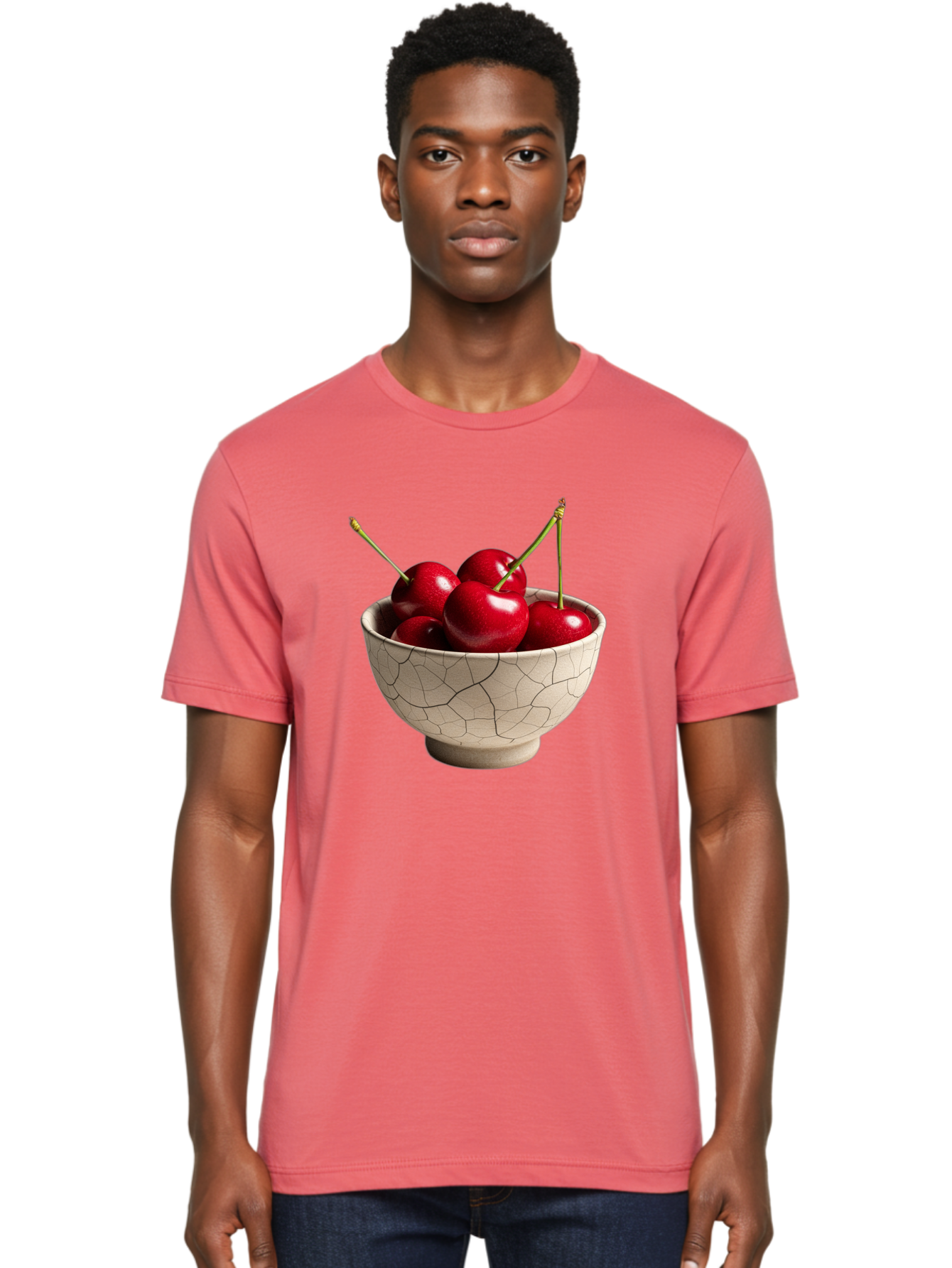 Cherries-In-Kintsugi-Bowl Men'S Graphic Tee, 100% Cotton, Comfortable Casual Summer Wear, Machine Washable, Vintage Camera, Old Camera, Antique Camera, Black Camera, Classic Photography, Photography Equipment, Nostalgic Device, Film Camera, Bah740