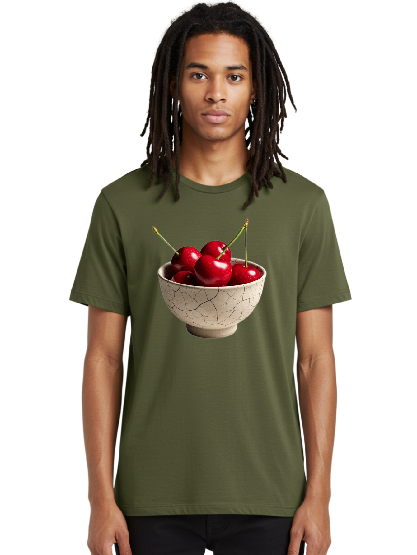 Cherries-In-Kintsugi-Bowl Men'S Graphic Tee, 100% Cotton, Comfortable Casual Summer Wear, Machine Washable, Vintage Camera, Old Camera, Antique Camera, Black Camera, Classic Photography, Photography Equipment, Nostalgic Device, Film Camera, Bah740