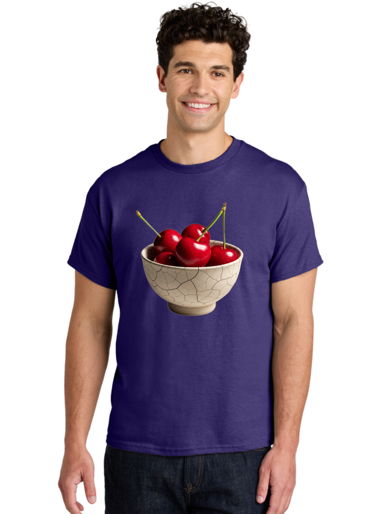 Cherries-In-Kintsugi-Bowl Men'S Graphic Tee, 100% Cotton, Comfortable Casual Summer Wear, Machine Washable, Vintage Camera, Old Camera, Antique Camera, Black Camera, Classic Photography, Photography Equipment, Nostalgic Device, Film Camera, Bah740