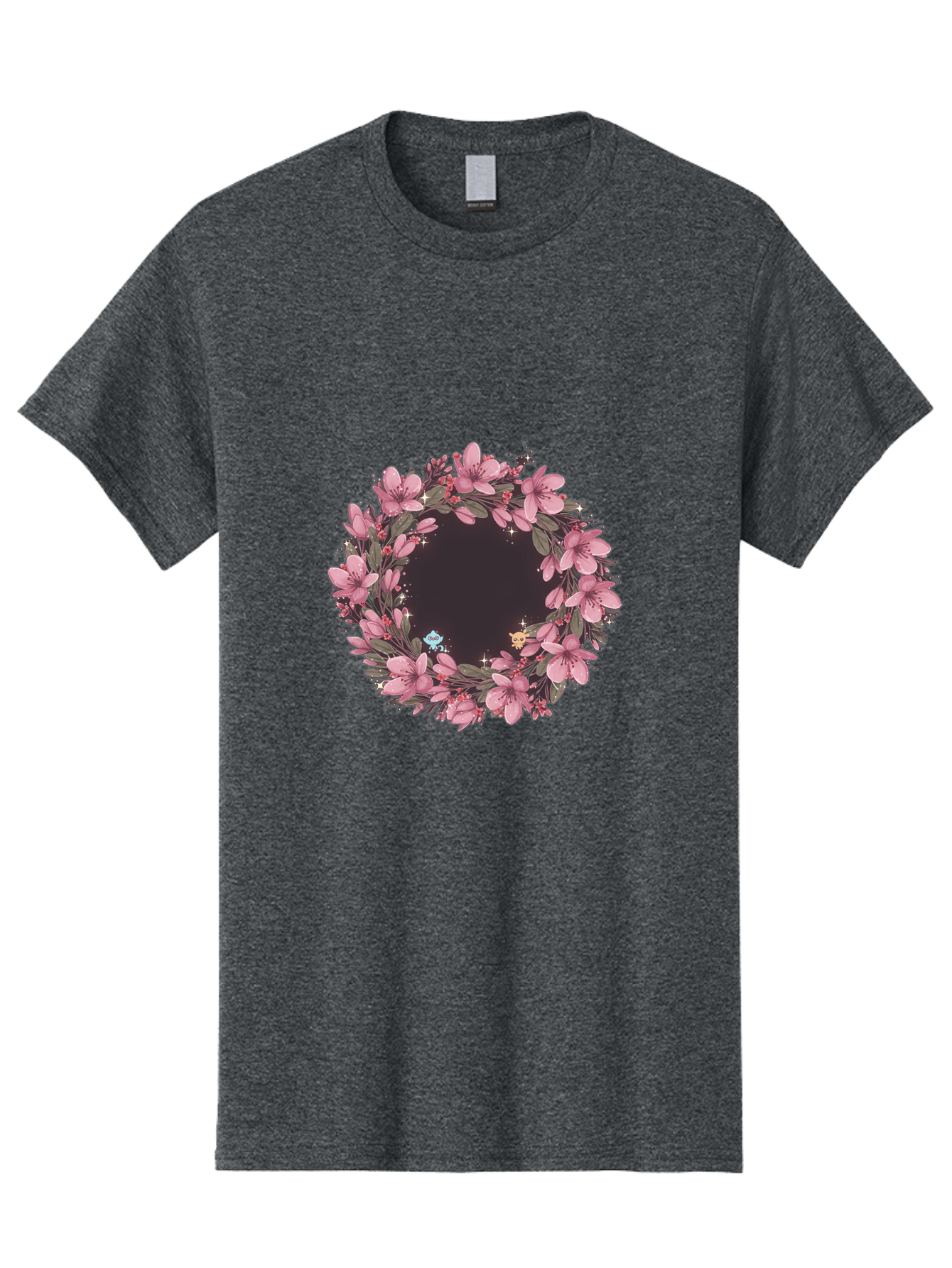 Cherry-Blossom-Wreath Men'S Graphic Tee, 100% Cotton, Comfortable Casual Summer Wear, Machine Washable, Vintage Camera, Old Camera, Antique Camera, Black Camera, Classic Photography, Photography Equipment, Nostalgic Device, Film Camera, Bah743