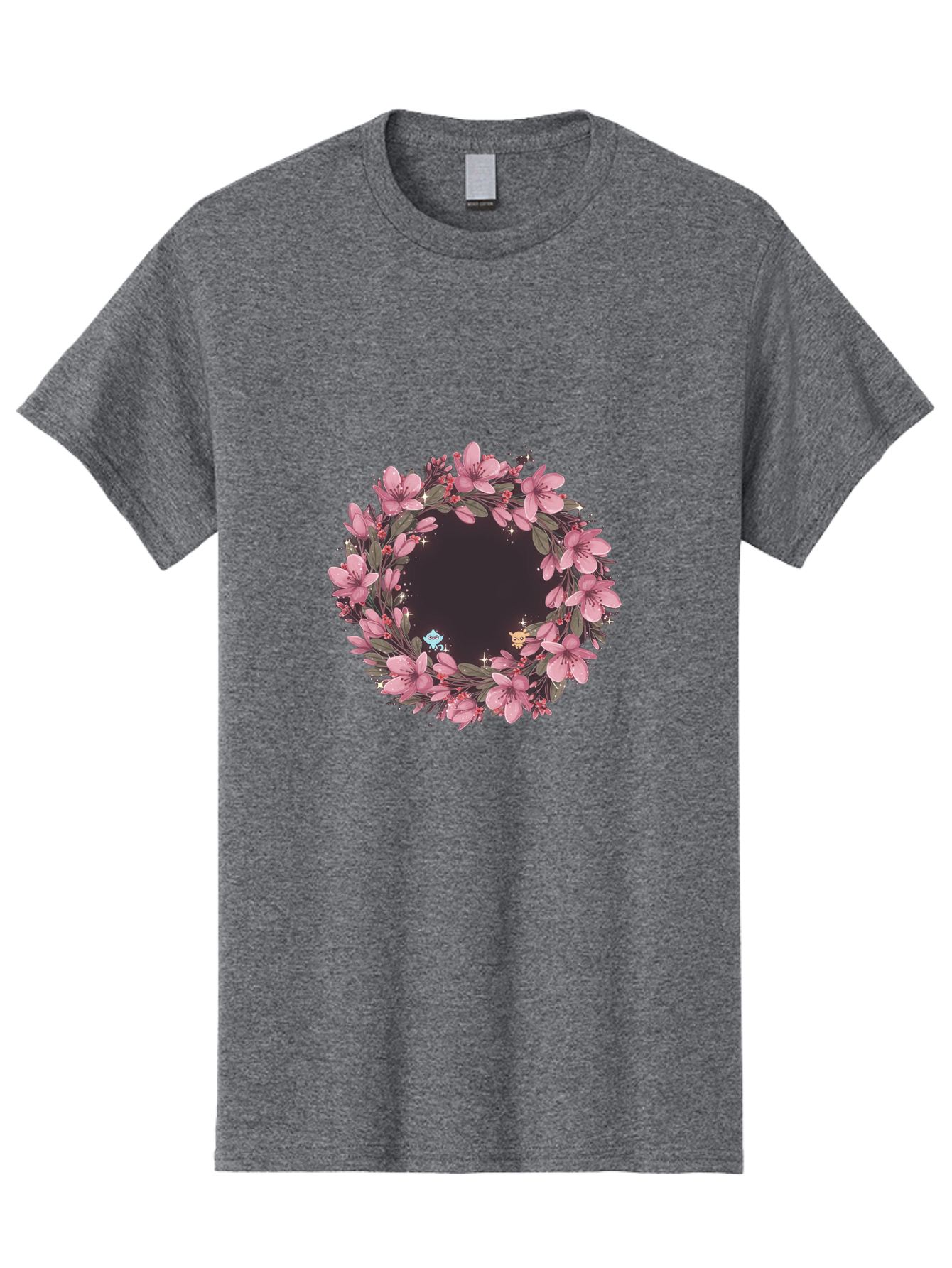Cherry-Blossom-Wreath Men'S Graphic Tee, 100% Cotton, Comfortable Casual Summer Wear, Machine Washable, Vintage Camera, Old Camera, Antique Camera, Black Camera, Classic Photography, Photography Equipment, Nostalgic Device, Film Camera, Bah743