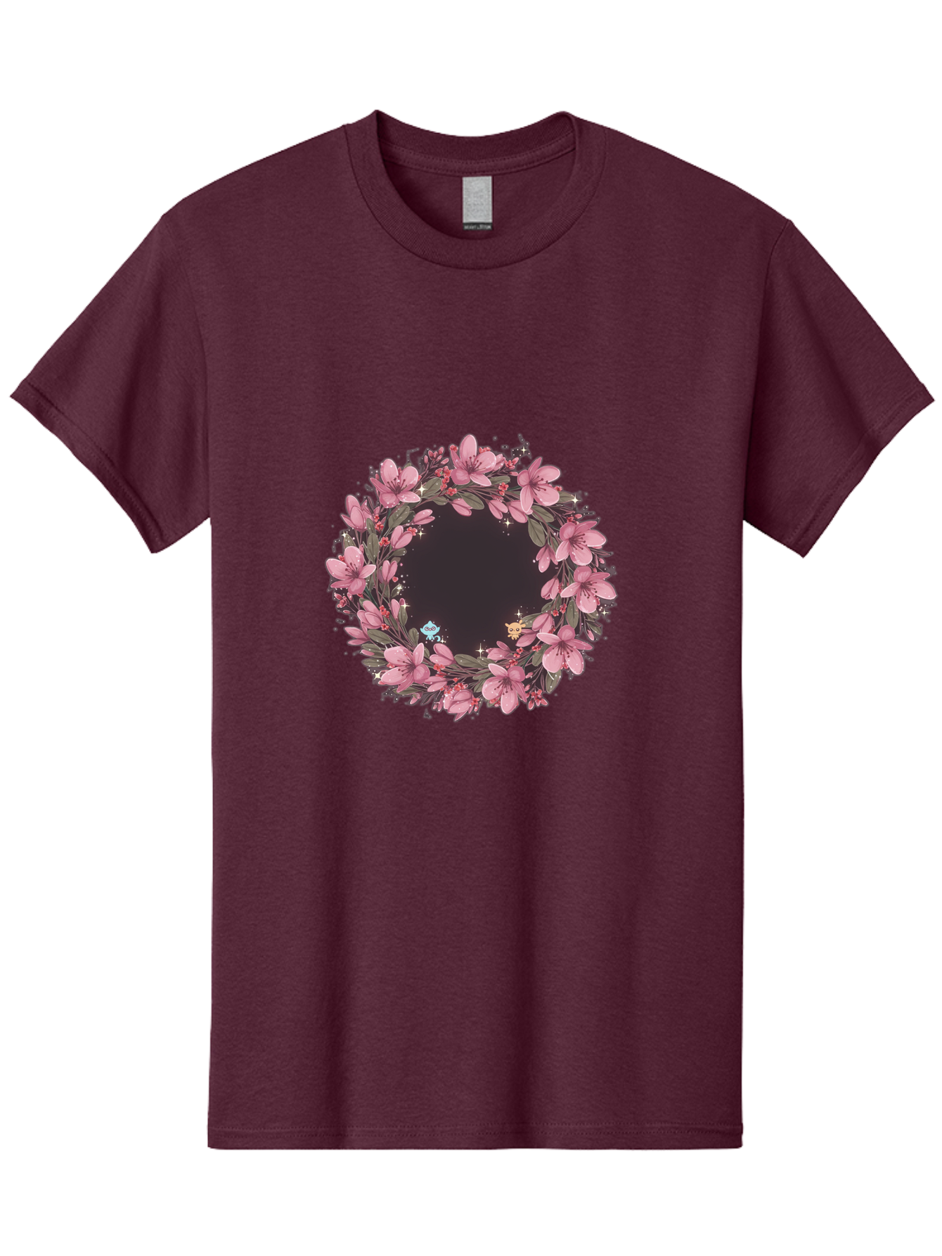 Cherry-Blossom-Wreath Men'S Graphic Tee, 100% Cotton, Comfortable Casual Summer Wear, Machine Washable, Vintage Camera, Old Camera, Antique Camera, Black Camera, Classic Photography, Photography Equipment, Nostalgic Device, Film Camera, Bah743