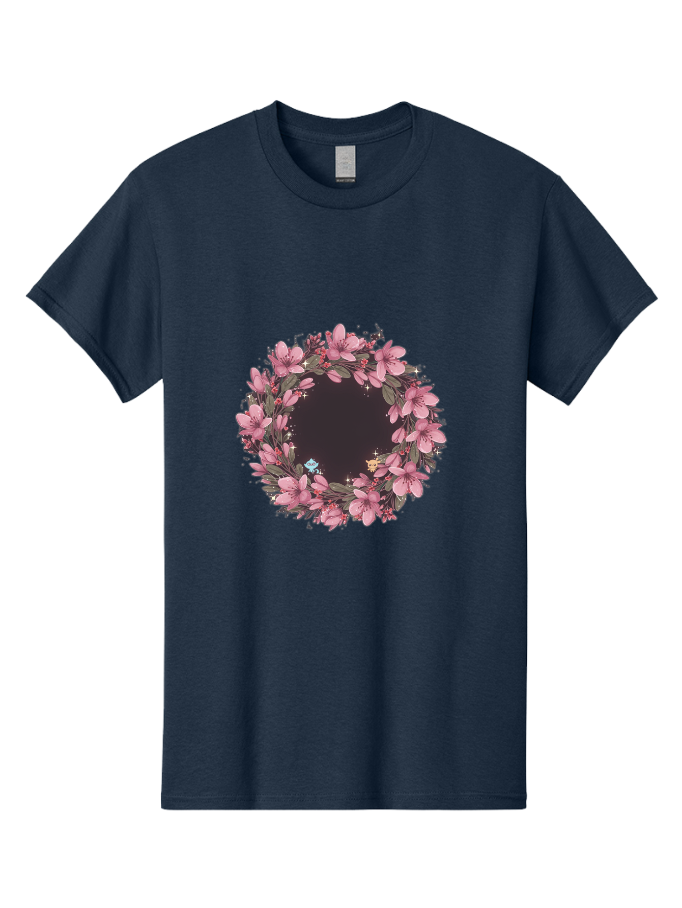 Cherry-Blossom-Wreath Men'S Graphic Tee, 100% Cotton, Comfortable Casual Summer Wear, Machine Washable, Vintage Camera, Old Camera, Antique Camera, Black Camera, Classic Photography, Photography Equipment, Nostalgic Device, Film Camera, Bah743