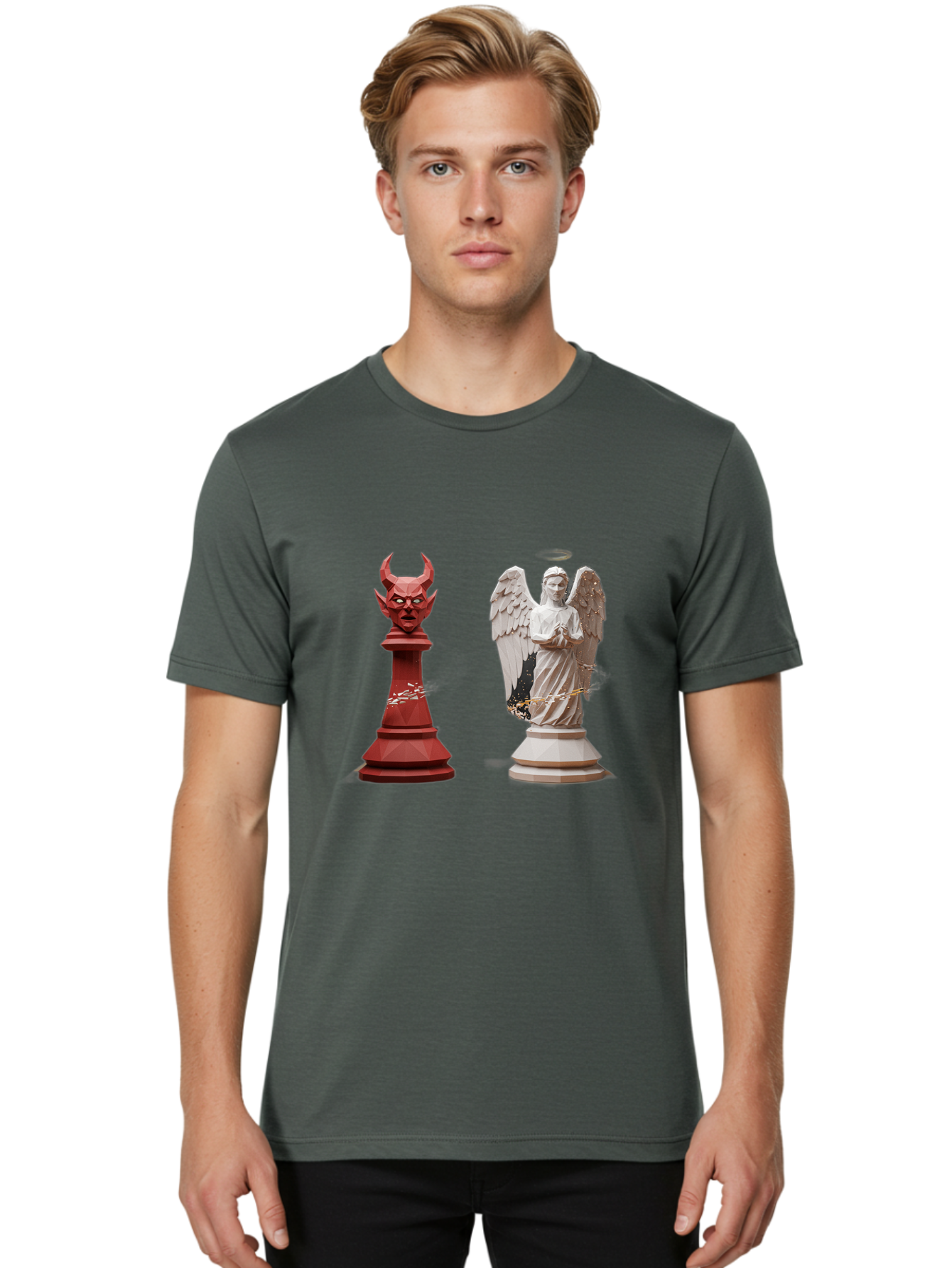 Chess-Pieces Men'S Graphic Tee, 100% Cotton, Comfortable Casual Summer Wear, Machine Washable, Vintage Camera, Old Camera, Antique Camera, Black Camera, Classic Photography, Photography Equipment, Nostalgic Device, Film Camera, Camera Art Bah747