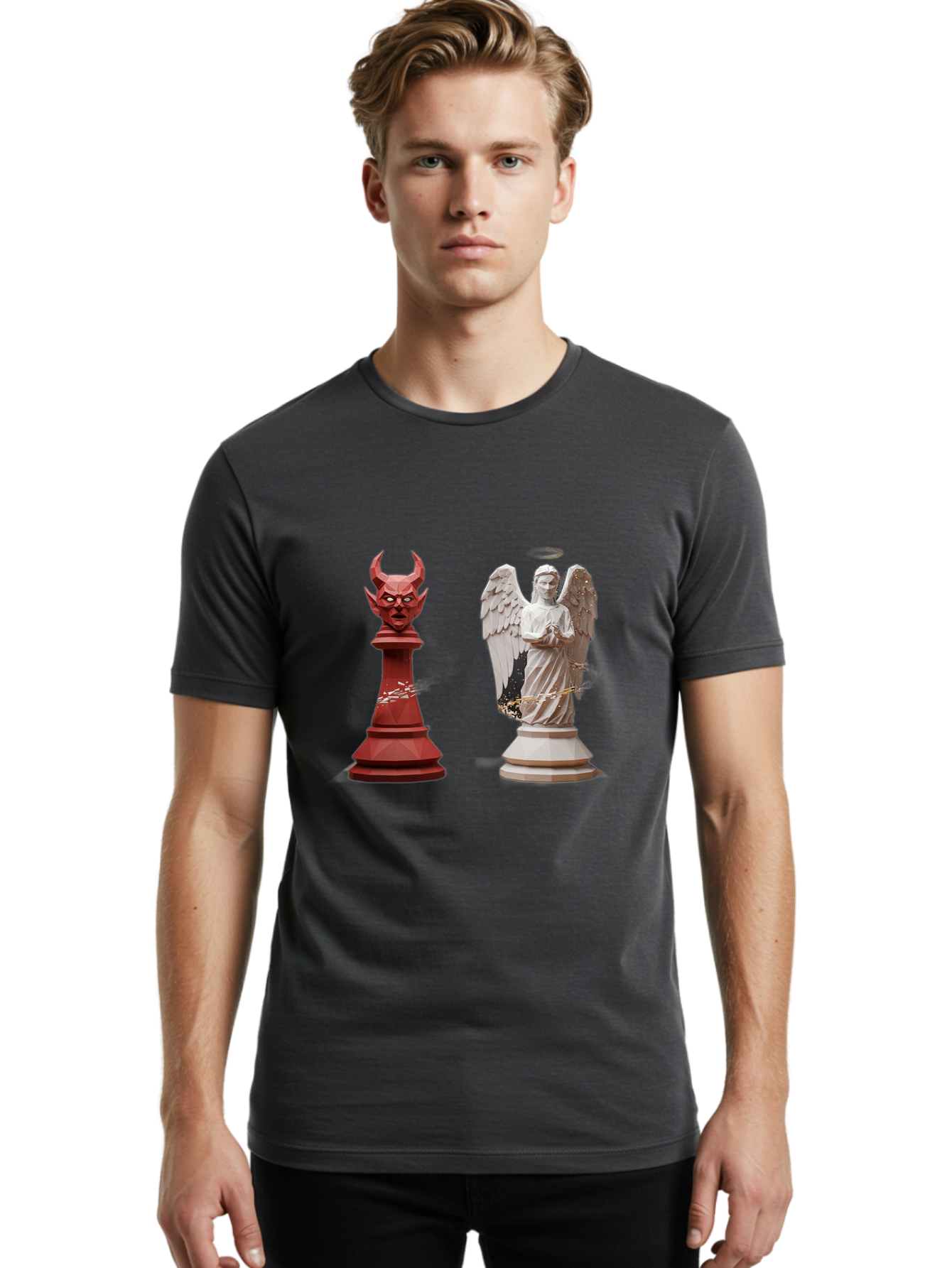 Chess-Pieces Men'S Graphic Tee, 100% Cotton, Comfortable Casual Summer Wear, Machine Washable, Vintage Camera, Old Camera, Antique Camera, Black Camera, Classic Photography, Photography Equipment, Nostalgic Device, Film Camera, Camera Art Bah747