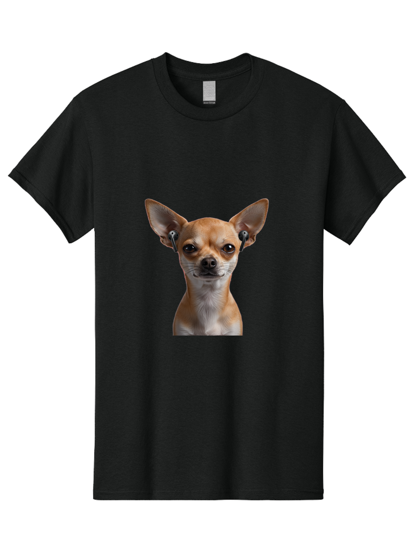 Chihuahua-With-Earbuds Men'S Graphic Tee, 100% Cotton, Comfortable Casual Summer Wear, Machine Washable, Vintage Camera, Old Camera, Antique Camera, Black Camera, Classic Photography, Photography Equipment, Nostalgic Device, Film Camera, Bah750
