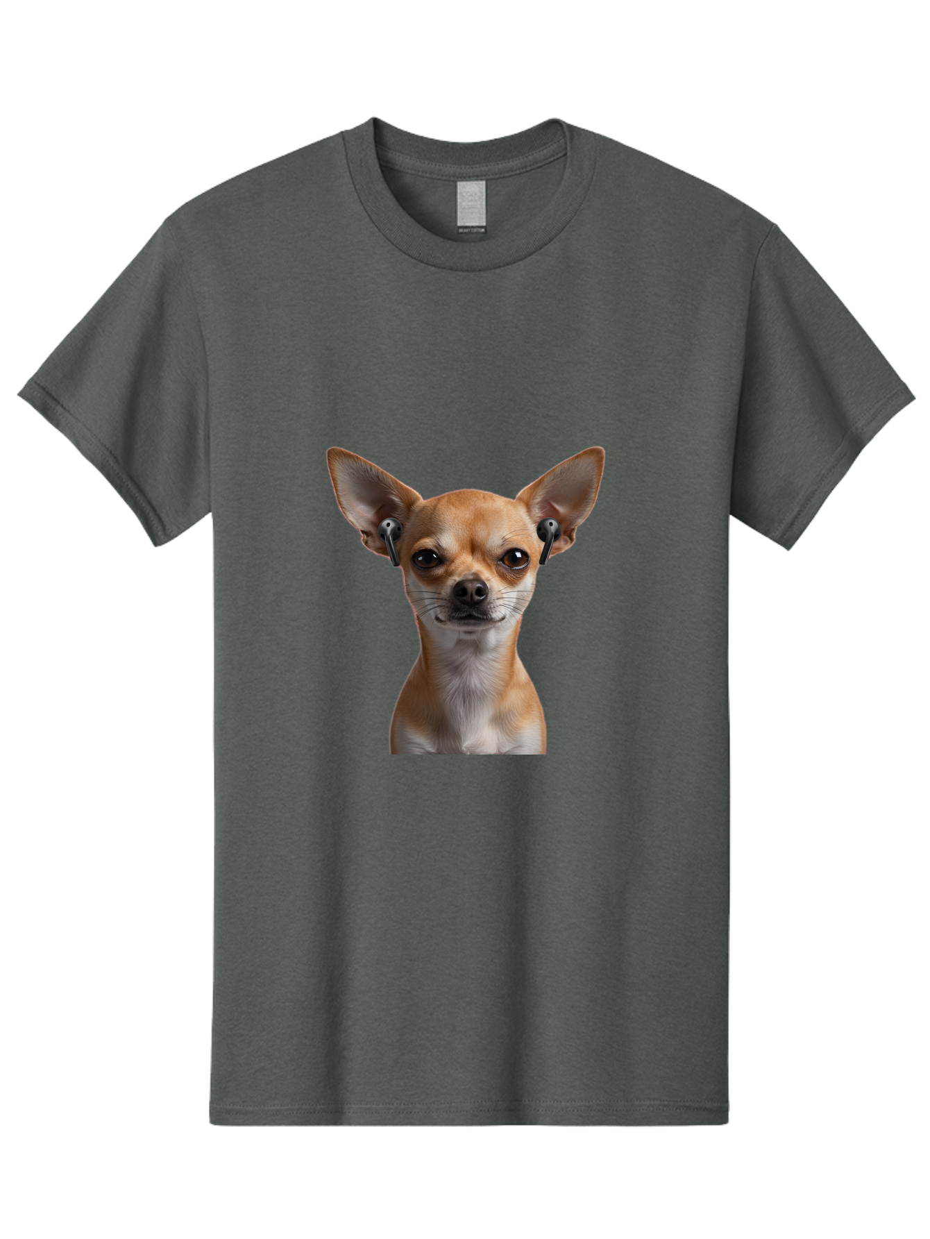 Chihuahua-With-Earbuds Men'S Graphic Tee, 100% Cotton, Comfortable Casual Summer Wear, Machine Washable, Vintage Camera, Old Camera, Antique Camera, Black Camera, Classic Photography, Photography Equipment, Nostalgic Device, Film Camera, Bah750