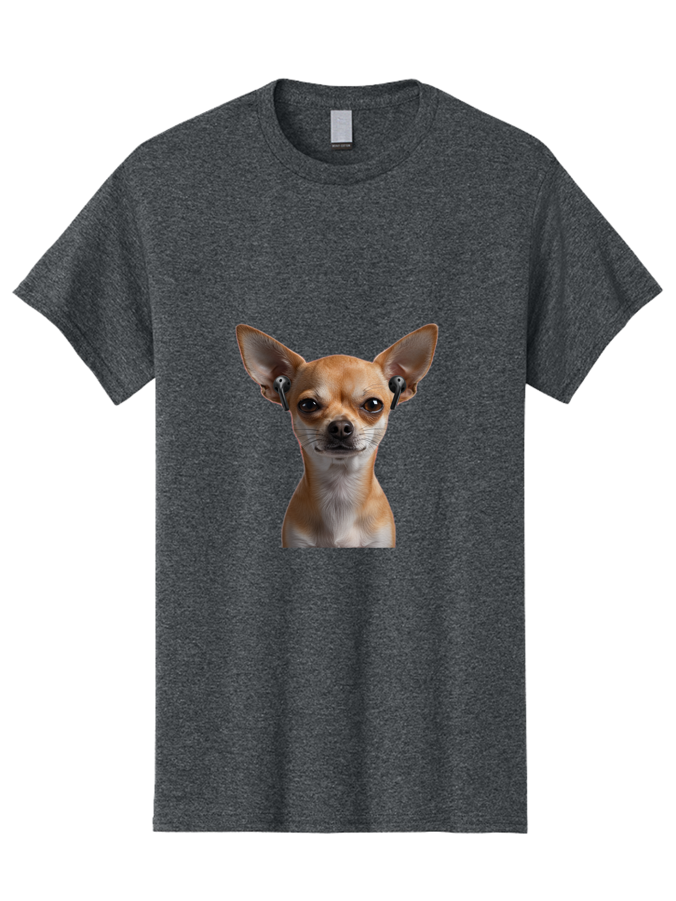 Chihuahua-With-Earbuds Men'S Graphic Tee, 100% Cotton, Comfortable Casual Summer Wear, Machine Washable, Vintage Camera, Old Camera, Antique Camera, Black Camera, Classic Photography, Photography Equipment, Nostalgic Device, Film Camera, Bah750