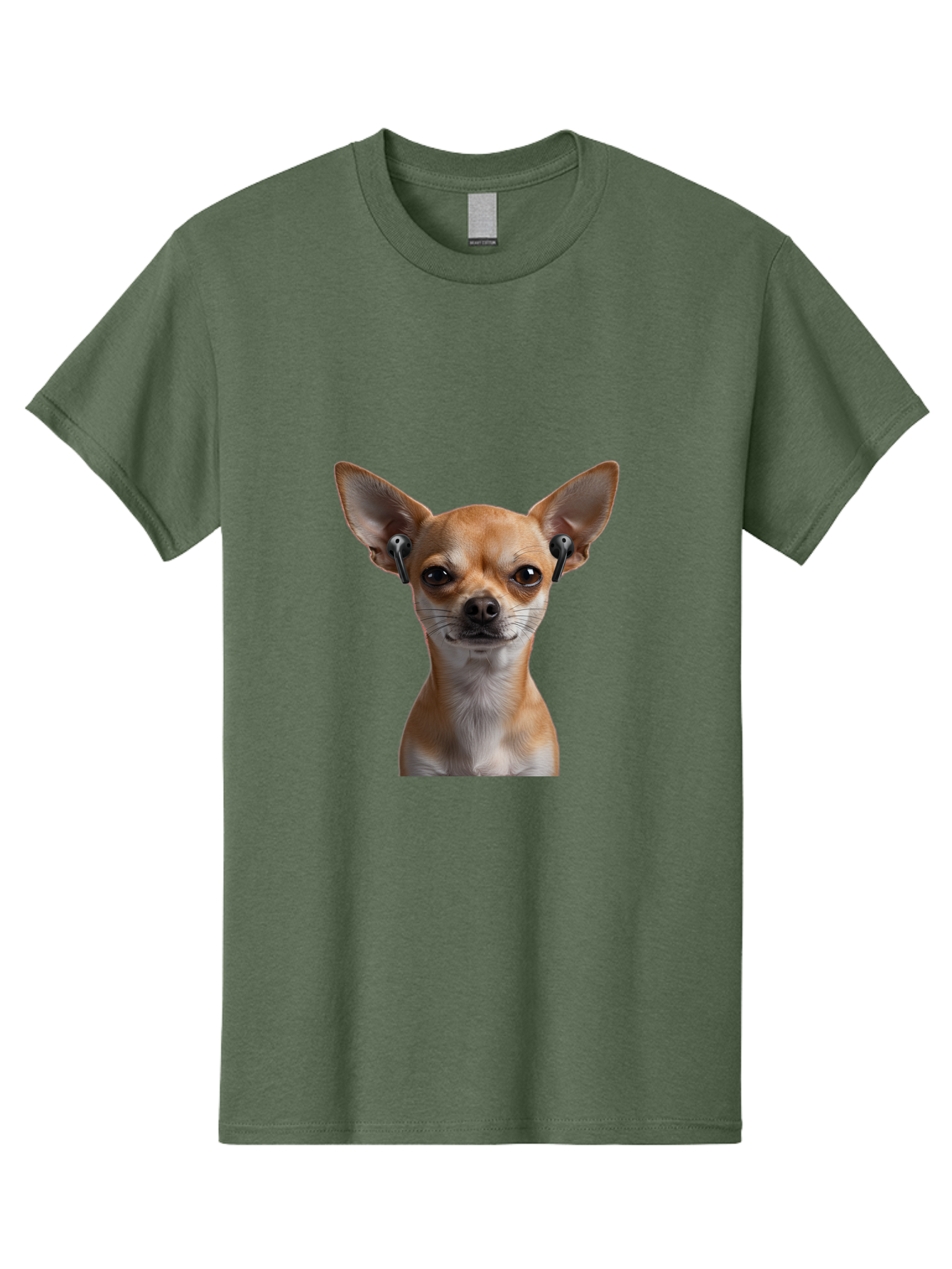 Chihuahua-With-Earbuds Men'S Graphic Tee, 100% Cotton, Comfortable Casual Summer Wear, Machine Washable, Vintage Camera, Old Camera, Antique Camera, Black Camera, Classic Photography, Photography Equipment, Nostalgic Device, Film Camera, Bah750