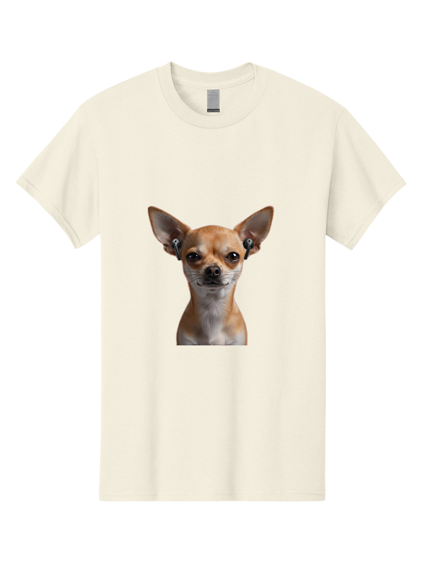 Chihuahua-With-Earbuds Men'S Graphic Tee, 100% Cotton, Comfortable Casual Summer Wear, Machine Washable, Vintage Camera, Old Camera, Antique Camera, Black Camera, Classic Photography, Photography Equipment, Nostalgic Device, Film Camera, Bah750