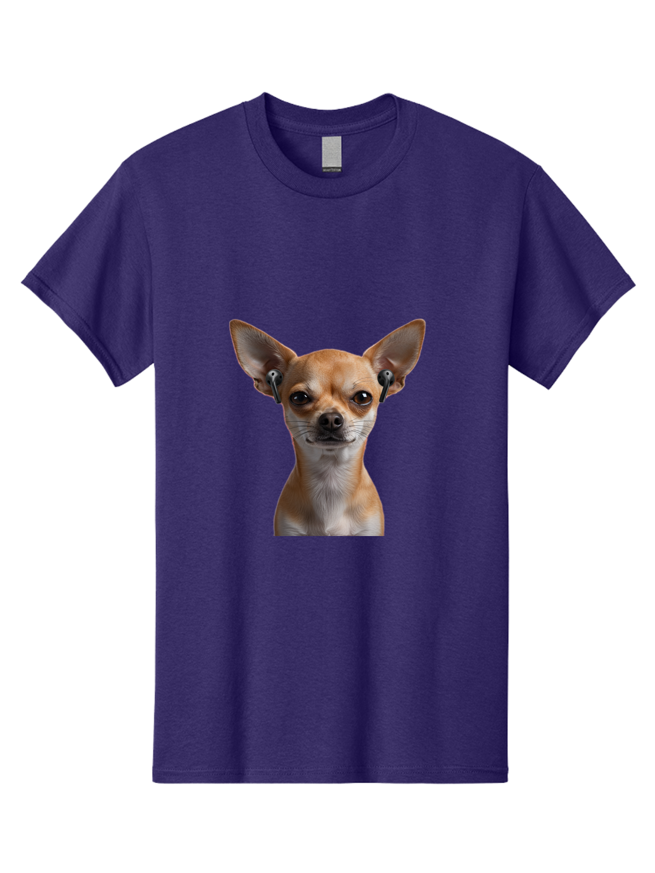 Chihuahua-With-Earbuds Men'S Graphic Tee, 100% Cotton, Comfortable Casual Summer Wear, Machine Washable, Vintage Camera, Old Camera, Antique Camera, Black Camera, Classic Photography, Photography Equipment, Nostalgic Device, Film Camera, Bah750