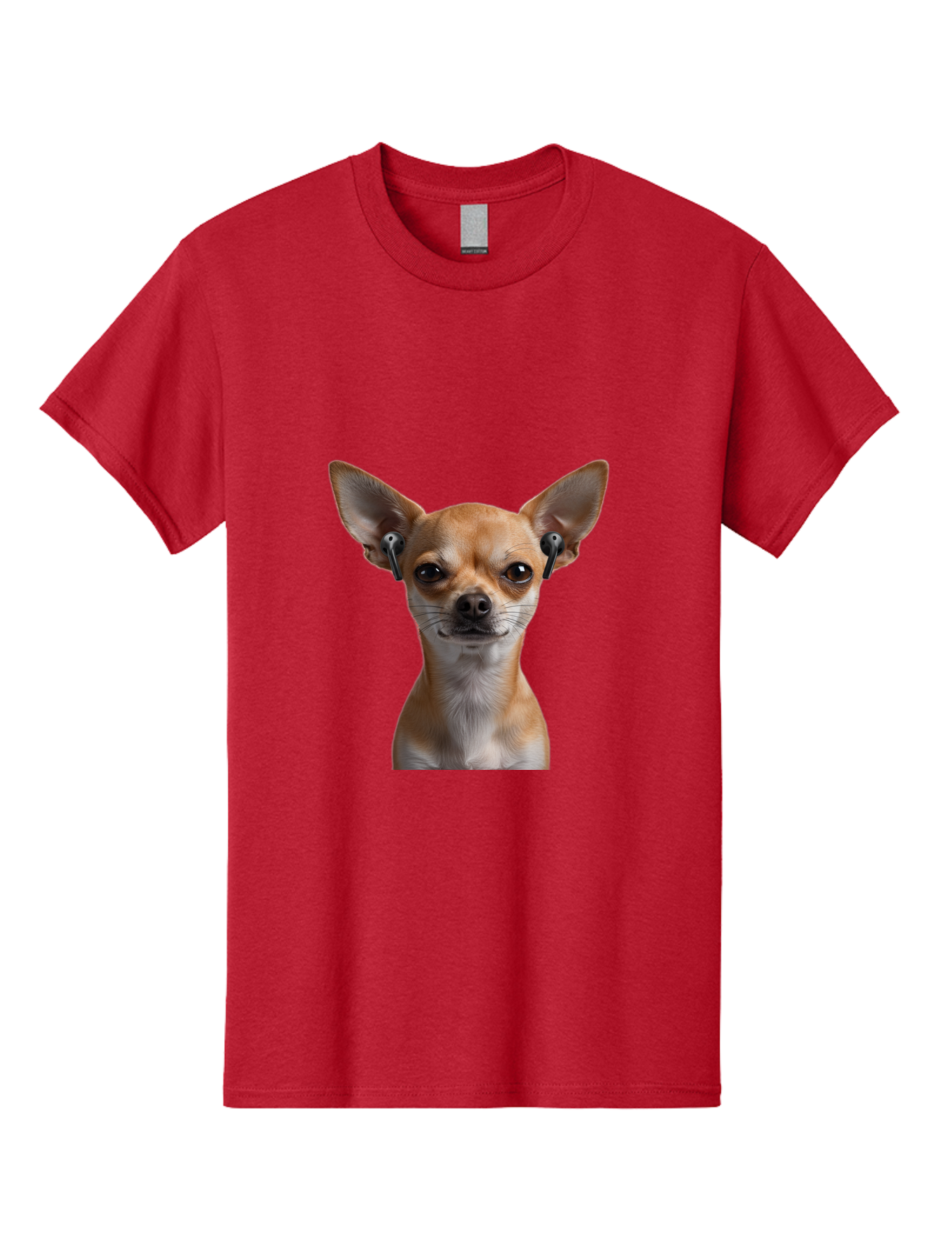 Chihuahua-With-Earbuds Men'S Graphic Tee, 100% Cotton, Comfortable Casual Summer Wear, Machine Washable, Vintage Camera, Old Camera, Antique Camera, Black Camera, Classic Photography, Photography Equipment, Nostalgic Device, Film Camera, Bah750