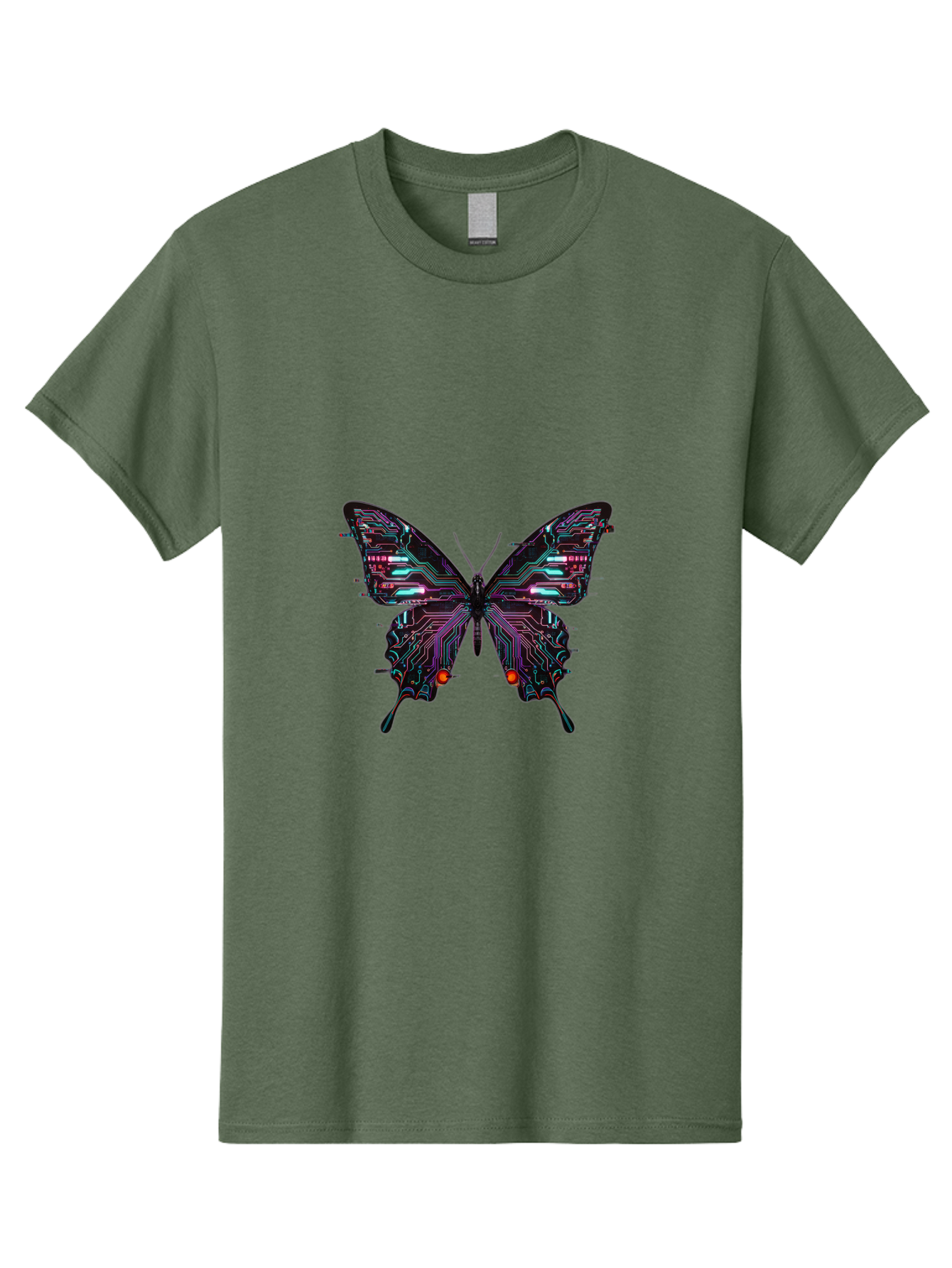 Circuit-Butterfly-1 Men'S Graphic Tee, 100% Cotton, Comfortable Casual Summer Wear, Machine Washable, Vintage Camera, Old Camera, Antique Camera, Black Camera, Classic Photography, Photography Equipment, Nostalgic Device, Film Camera, Bah752