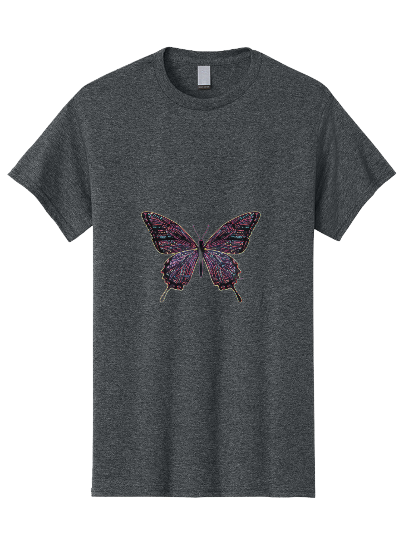 Circuit-Butterfly-3 Men'S Graphic Tee, 100% Cotton, Comfortable Casual Summer Wear, Machine Washable, Vintage Camera, Old Camera, Antique Camera, Black Camera, Classic Photography, Photography Equipment, Nostalgic Device, Film Camera, Bah754
