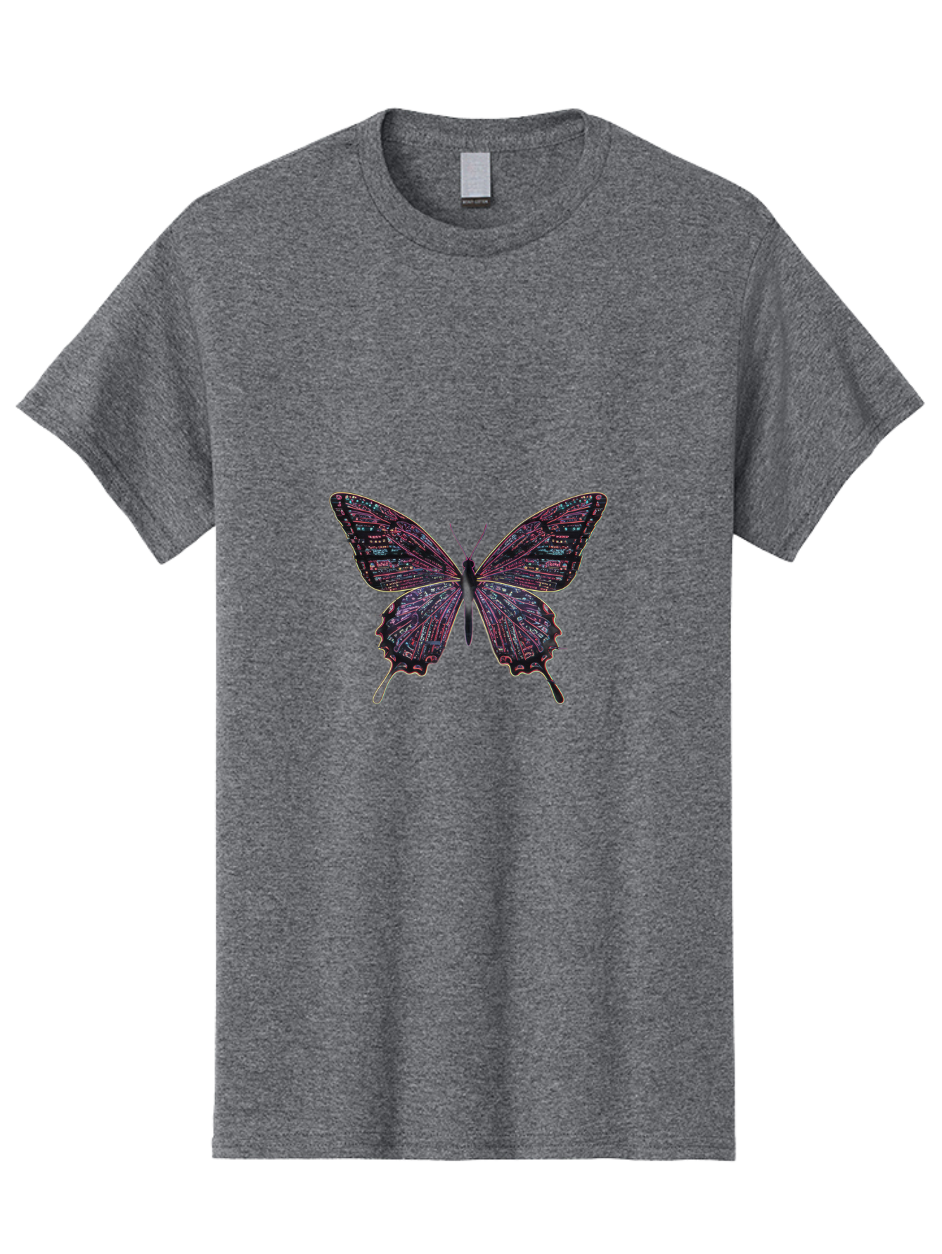 Circuit-Butterfly-3 Men'S Graphic Tee, 100% Cotton, Comfortable Casual Summer Wear, Machine Washable, Vintage Camera, Old Camera, Antique Camera, Black Camera, Classic Photography, Photography Equipment, Nostalgic Device, Film Camera, Bah754