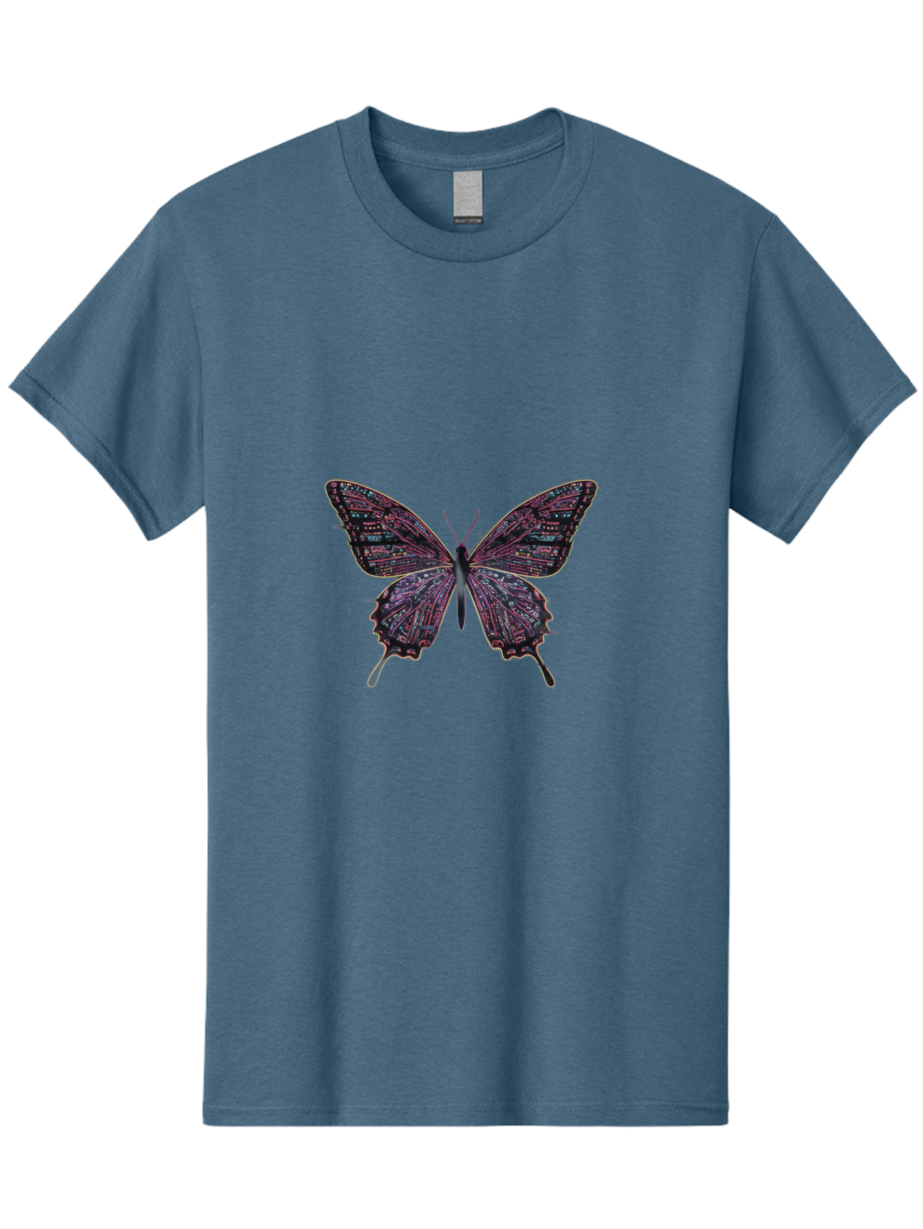 Circuit-Butterfly-3 Men'S Graphic Tee, 100% Cotton, Comfortable Casual Summer Wear, Machine Washable, Vintage Camera, Old Camera, Antique Camera, Black Camera, Classic Photography, Photography Equipment, Nostalgic Device, Film Camera, Bah754