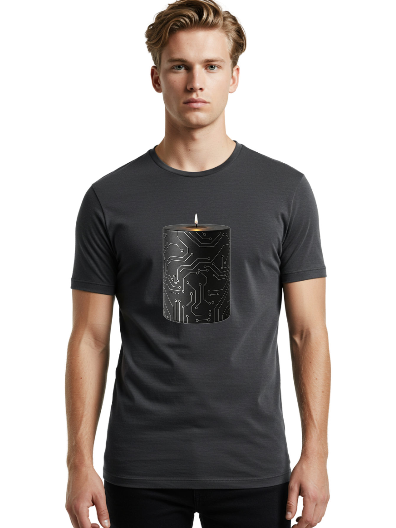 Circuit-Candle Men'S Graphic Tee, 100% Cotton, Comfortable Casual Summer Wear, Machine Washable, Vintage Camera, Old Camera, Antique Camera, Black Camera, Classic Photography, Photography Equipment, Nostalgic Device, Film Camera, Camera Art Bah756