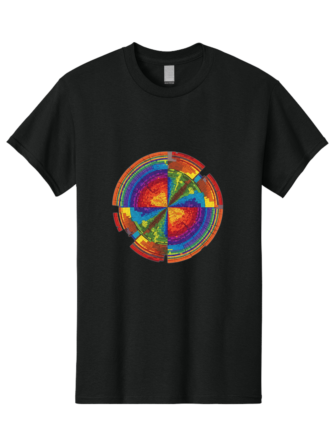 Circular-Mosaic Men'S Graphic Tee, 100% Cotton, Comfortable Casual Summer Wear, Machine Washable, Vintage Camera, Old Camera, Antique Camera, Black Camera, Classic Photography, Photography Equipment, Nostalgic Device, Film Camera, Camera Art Bah759