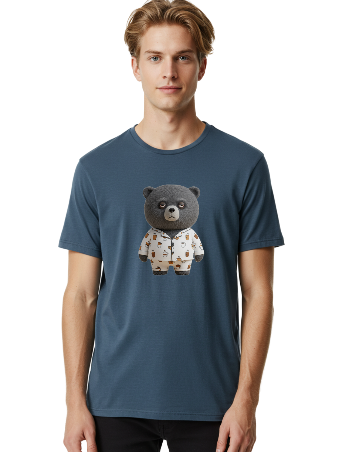 Coffee-Bear-1 Men'S Graphic Tee, 100% Cotton, Comfortable Casual Summer Wear, Machine Washable, Vintage Camera, Old Camera, Antique Camera, Black Camera, Classic Photography, Photography Equipment, Nostalgic Device, Film Camera, Camera Art Bah768