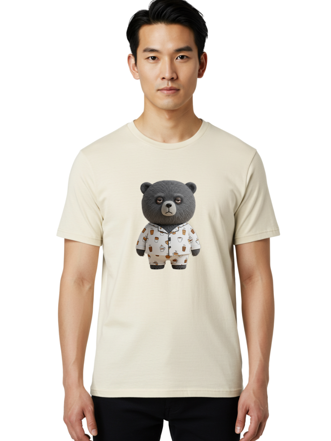 Coffee-Bear-1 Men'S Graphic Tee, 100% Cotton, Comfortable Casual Summer Wear, Machine Washable, Vintage Camera, Old Camera, Antique Camera, Black Camera, Classic Photography, Photography Equipment, Nostalgic Device, Film Camera, Camera Art Bah768