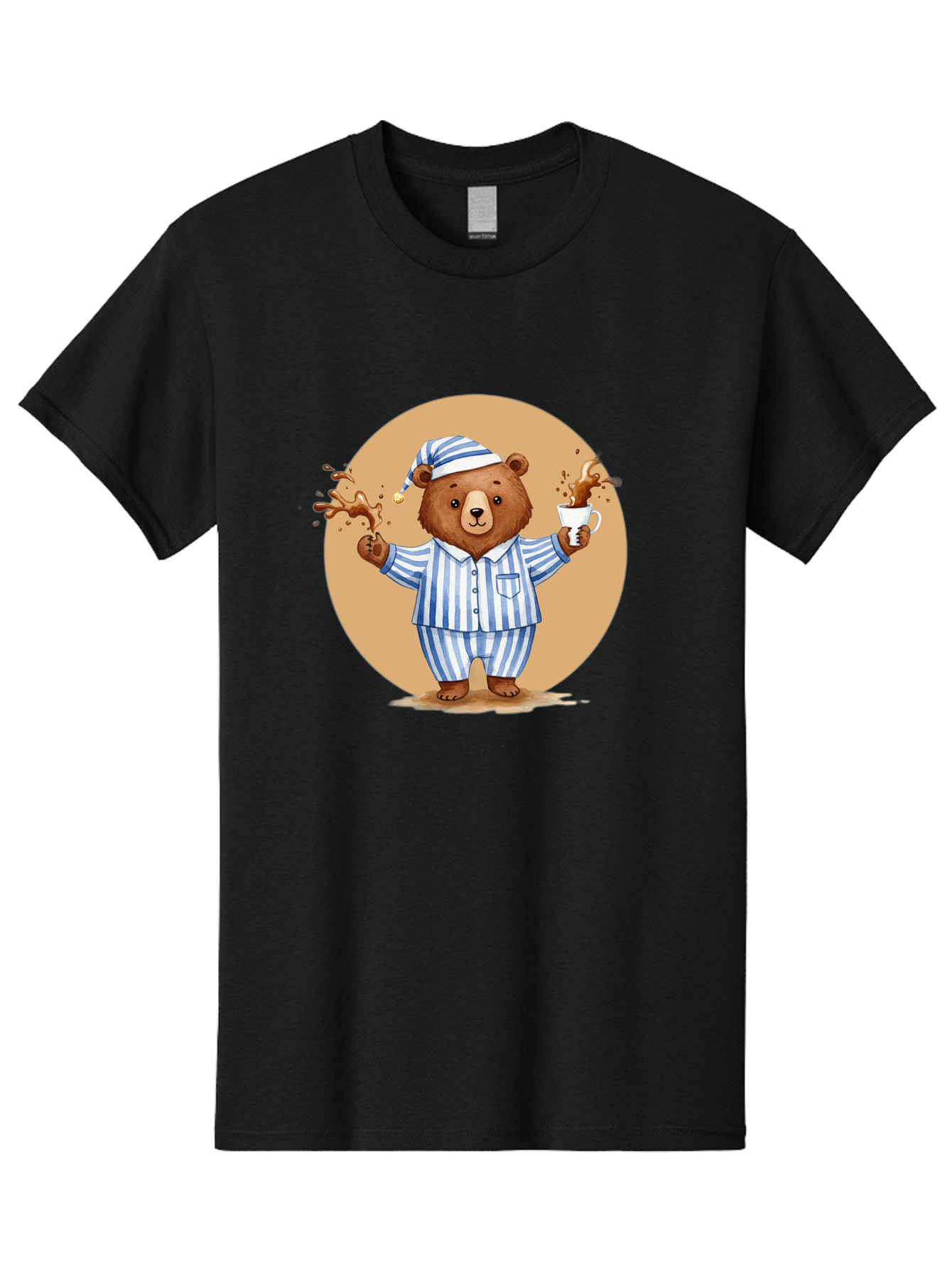 Coffee-Spilling-Bear Men'S Graphic Tee, 100% Cotton, Comfortable Casual Summer Wear, Machine Washable, Vintage Camera, Old Camera, Antique Camera, Black Camera, Classic Photography, Photography Equipment, Nostalgic Device, Film Camera, Bah770