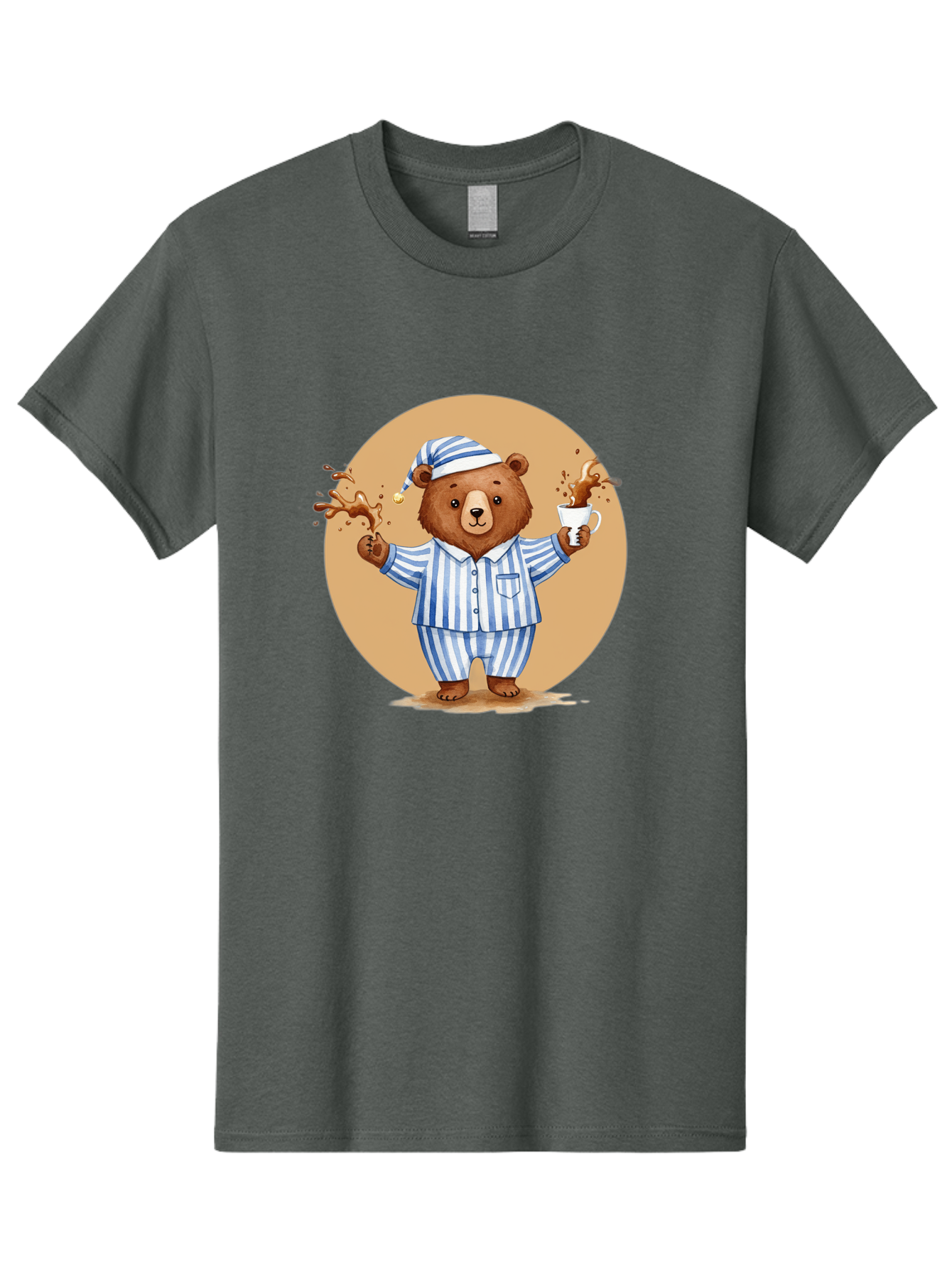 Coffee-Spilling-Bear Men'S Graphic Tee, 100% Cotton, Comfortable Casual Summer Wear, Machine Washable, Vintage Camera, Old Camera, Antique Camera, Black Camera, Classic Photography, Photography Equipment, Nostalgic Device, Film Camera, Bah770
