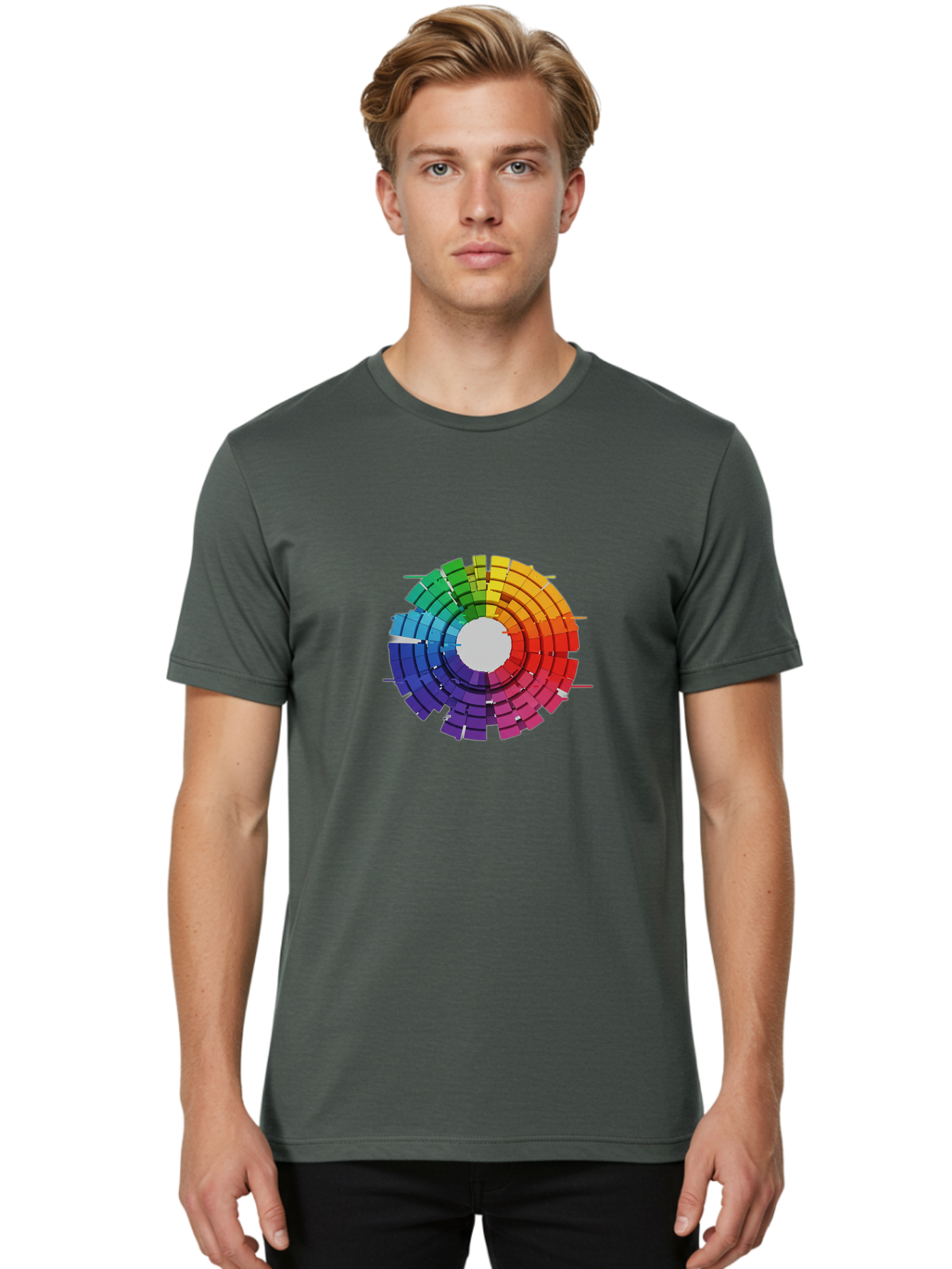 Color-Wheel Men'S Graphic Tee, 100% Cotton, Comfortable Casual Summer Wear, Machine Washable, Vintage Camera, Old Camera, Antique Camera, Black Camera, Classic Photography, Photography Equipment, Nostalgic Device, Film Camera, Camera Art Bah772