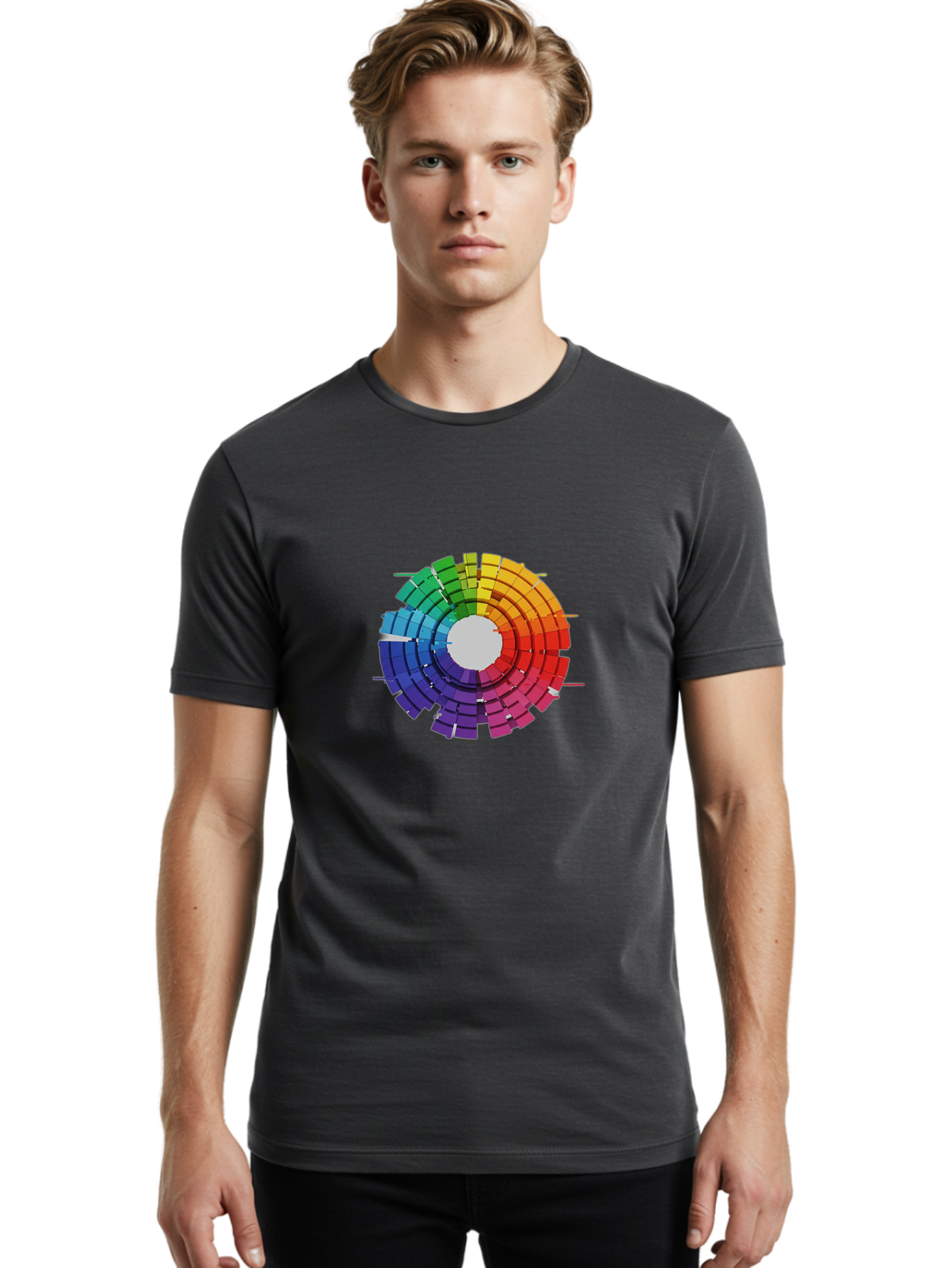 Color-Wheel Men'S Graphic Tee, 100% Cotton, Comfortable Casual Summer Wear, Machine Washable, Vintage Camera, Old Camera, Antique Camera, Black Camera, Classic Photography, Photography Equipment, Nostalgic Device, Film Camera, Camera Art Bah772
