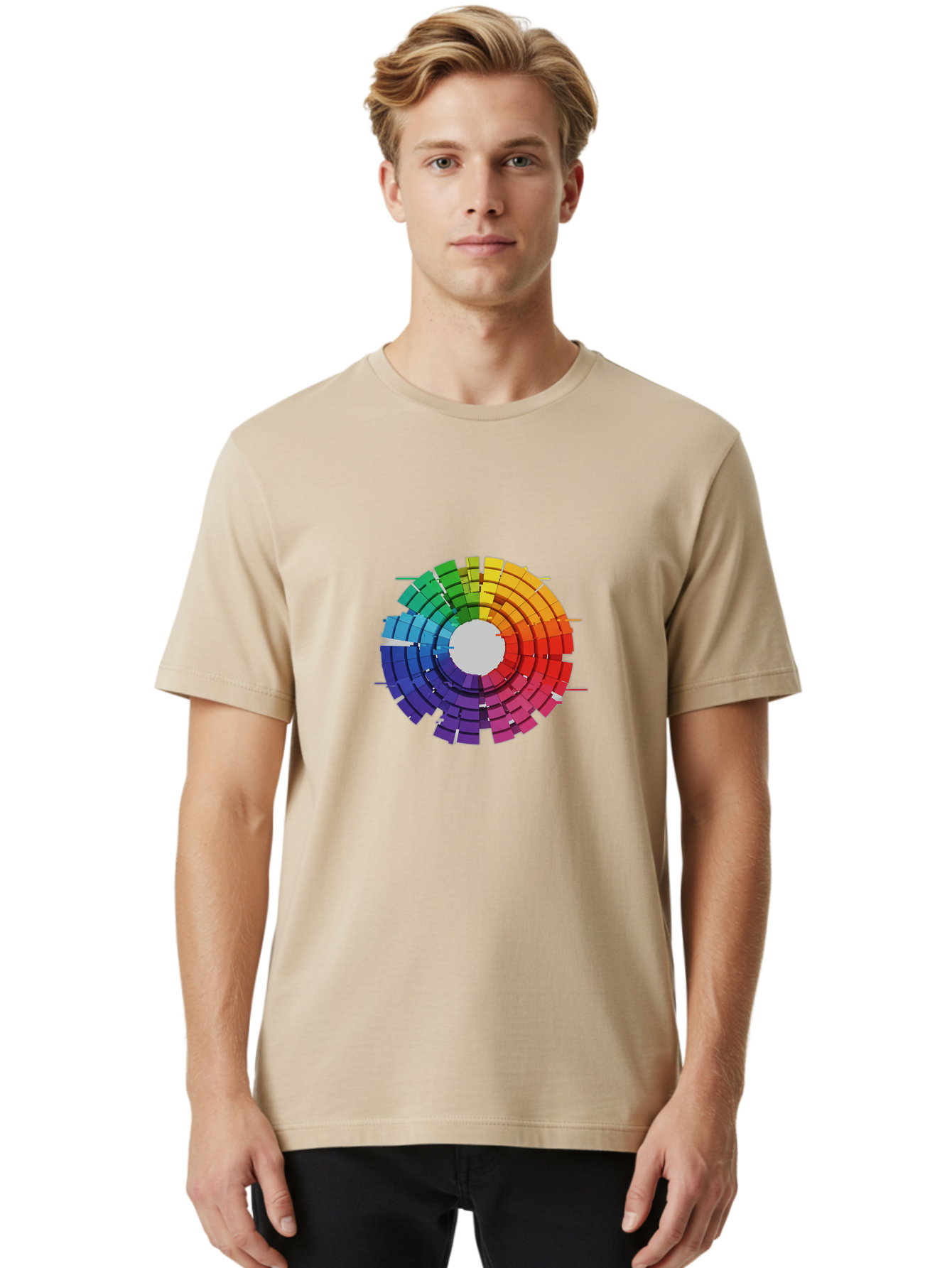 Color-Wheel Men'S Graphic Tee, 100% Cotton, Comfortable Casual Summer Wear, Machine Washable, Vintage Camera, Old Camera, Antique Camera, Black Camera, Classic Photography, Photography Equipment, Nostalgic Device, Film Camera, Camera Art Bah772