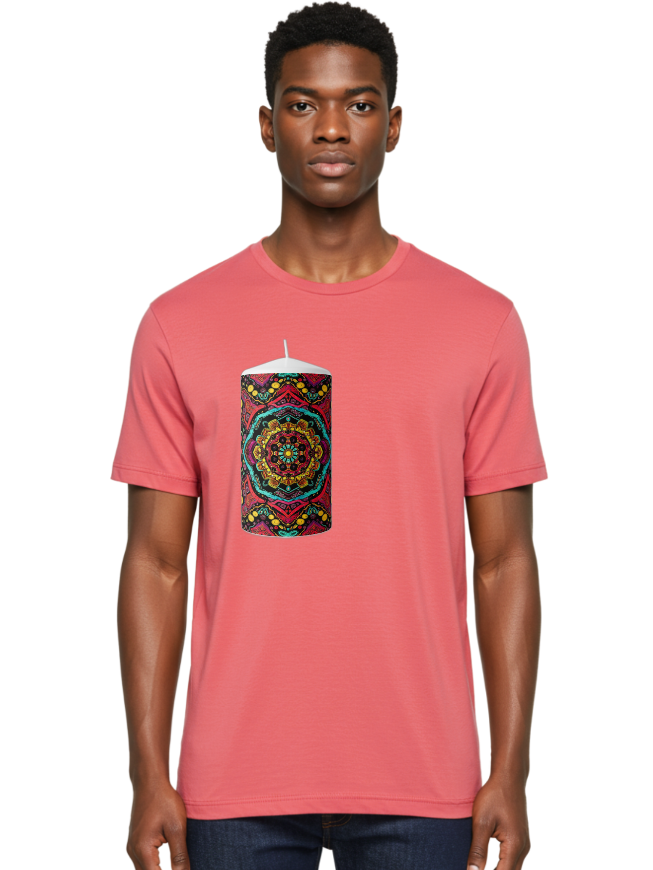 Colorful-Mandala-Candle Men'S Graphic Tee, 100% Cotton, Comfortable Casual Summer Wear, Machine Washable, Vintage Camera, Old Camera, Antique Camera, Black Camera, Classic Photography, Photography Equipment, Nostalgic Device, Film Camera, Bah774